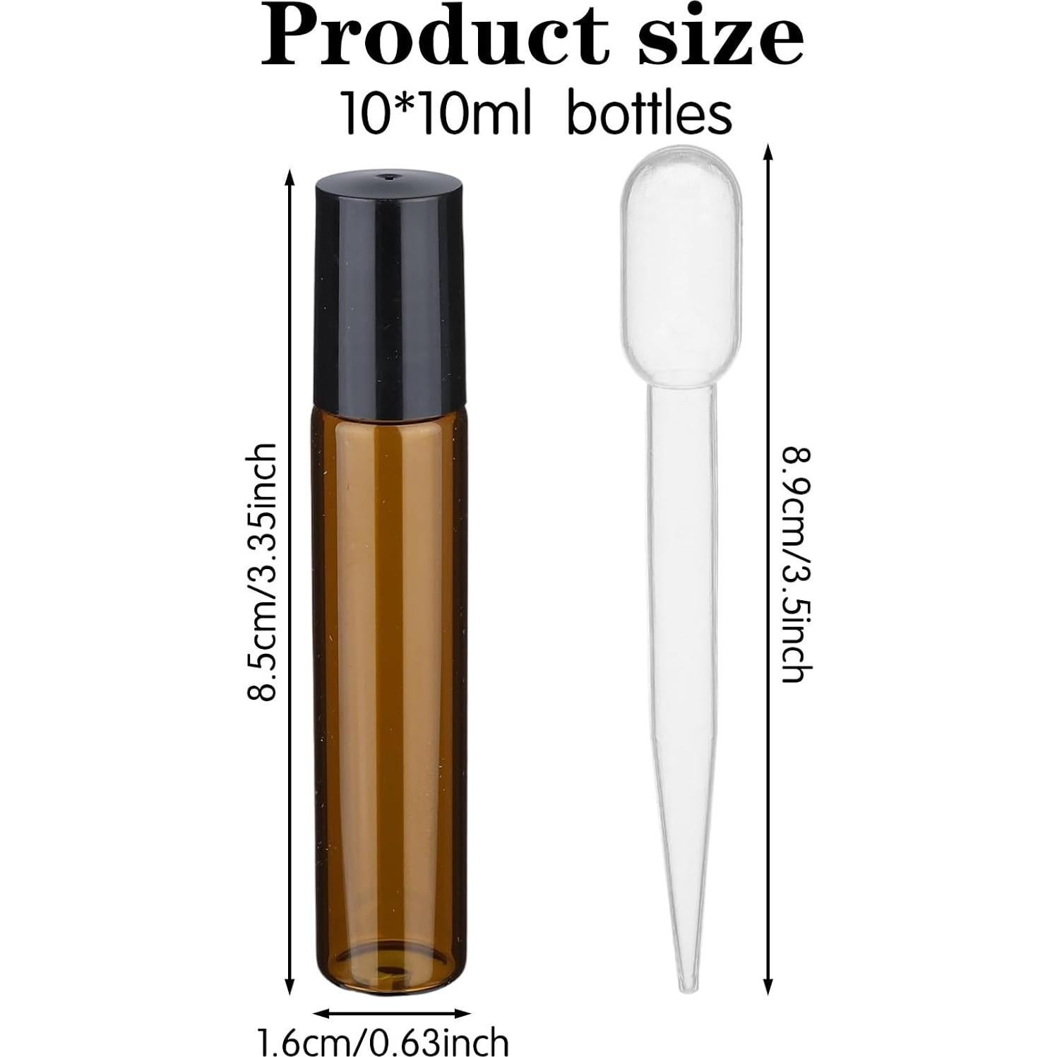 10 Botellas de Aceite Esencial 10ml Tucnoeu con Rodillo