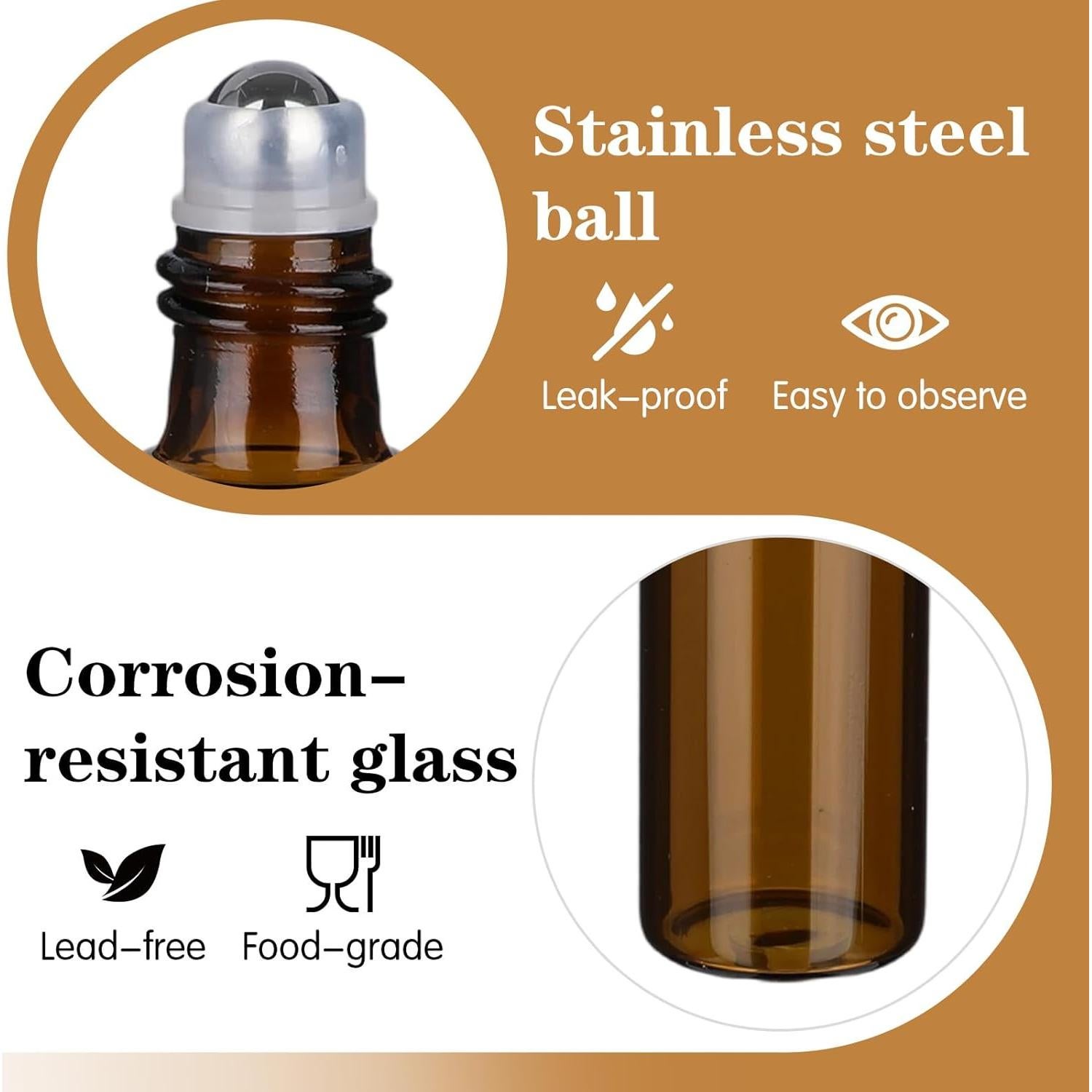 10 Botellas de Aceite Esencial 10ml Tucnoeu con Rodillo