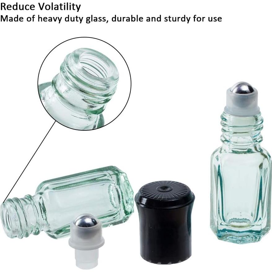 14 Botellas de Rodillo de Vidrio 3ml BENECREAT Aromaterapia