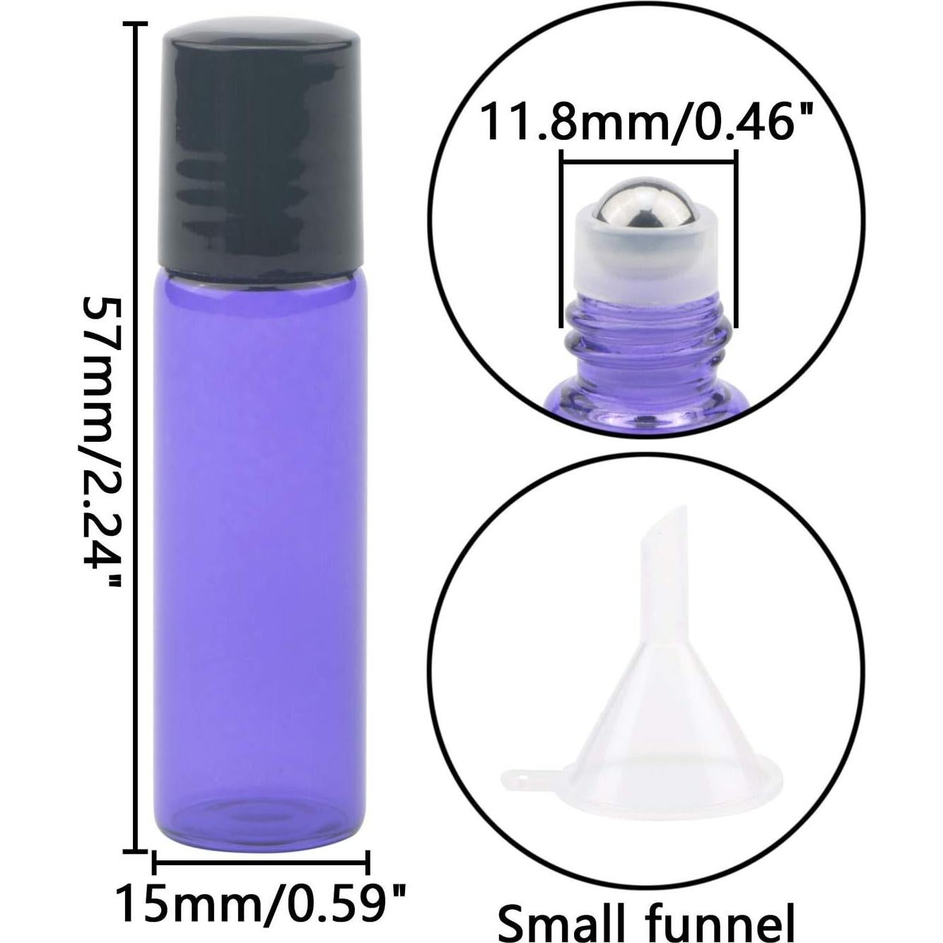 Botellas de Aceite Esencial JIUWU 5ml Moradas - Pack de 15