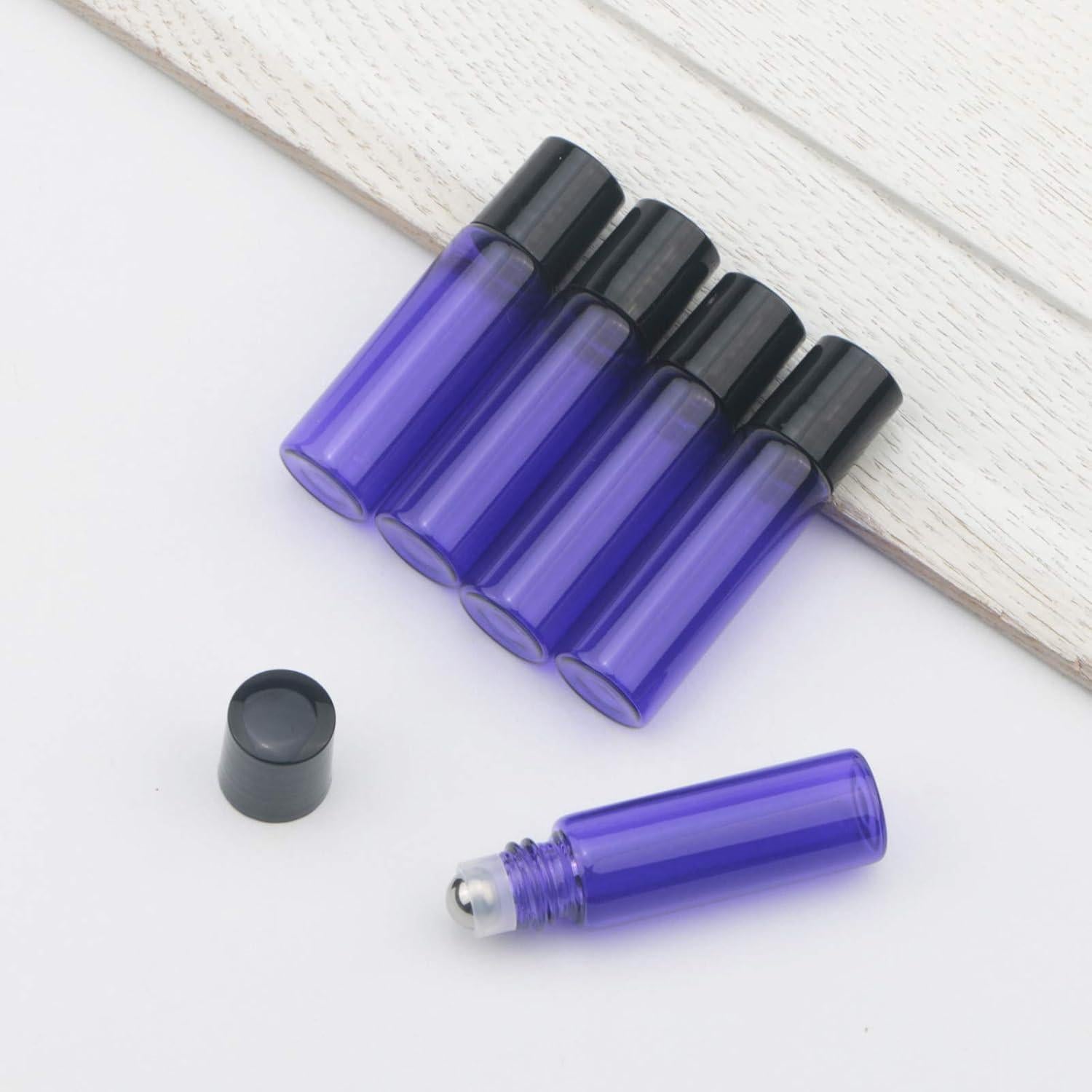 Botellas de Aceite Esencial JIUWU 5ml Moradas - Pack de 15