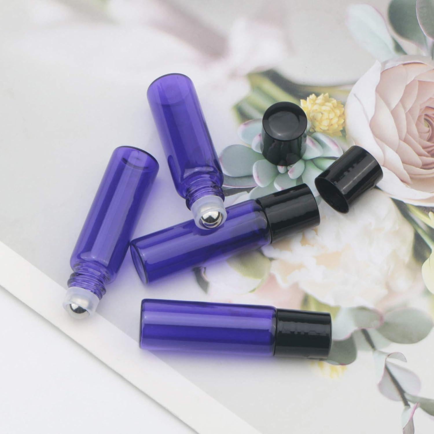 Botellas de Aceite Esencial JIUWU 5ml Moradas - Pack de 15