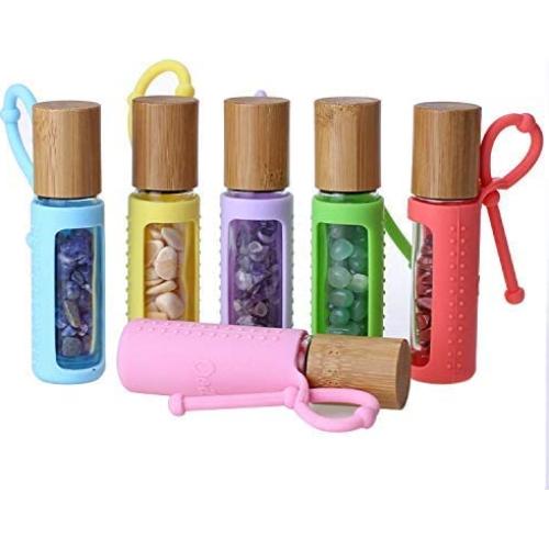 6 Fundas de Silicona para Botellas de Aceite Esencial Pinklife