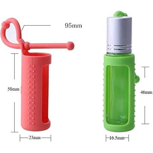 6 Fundas de Silicona para Botellas de Aceite Esencial Pinklife