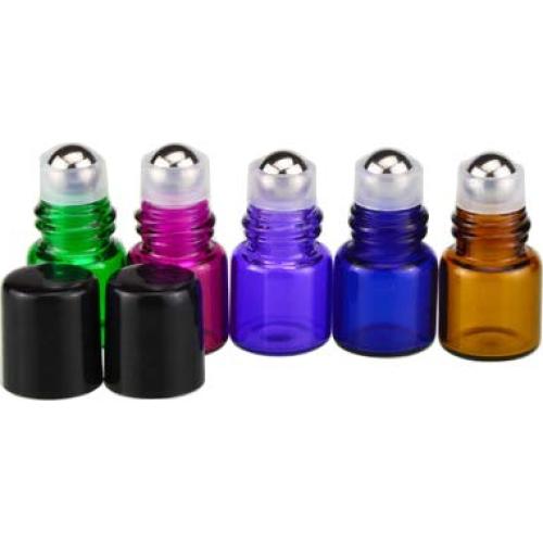 25 Botellas de Vidrio Coloridas 1ml Roll On USRommaner