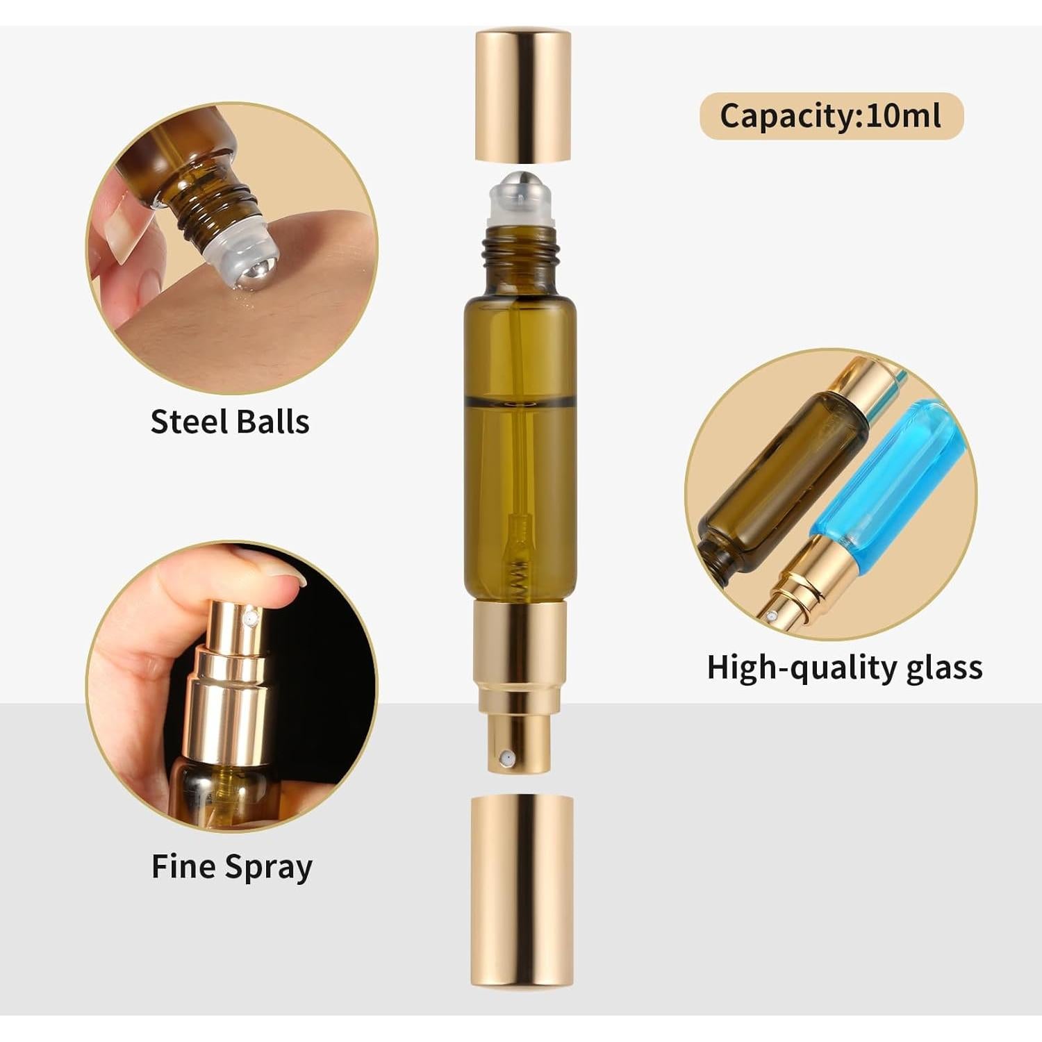 Botella de Perfume Recargable Seiyeje 10ml Doble Cabeza