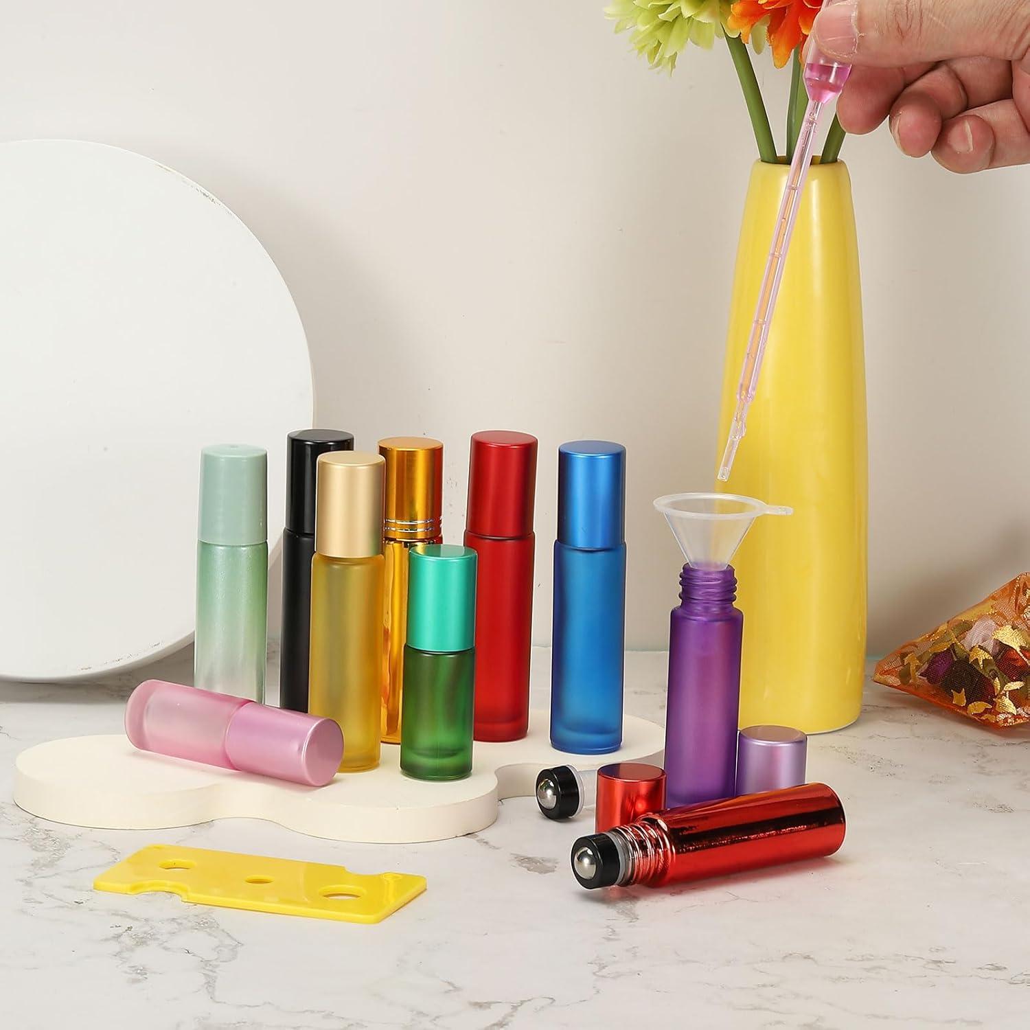 5 Botellas de Rodillo de Aceite Esencial uxcell 10ml Vidrio