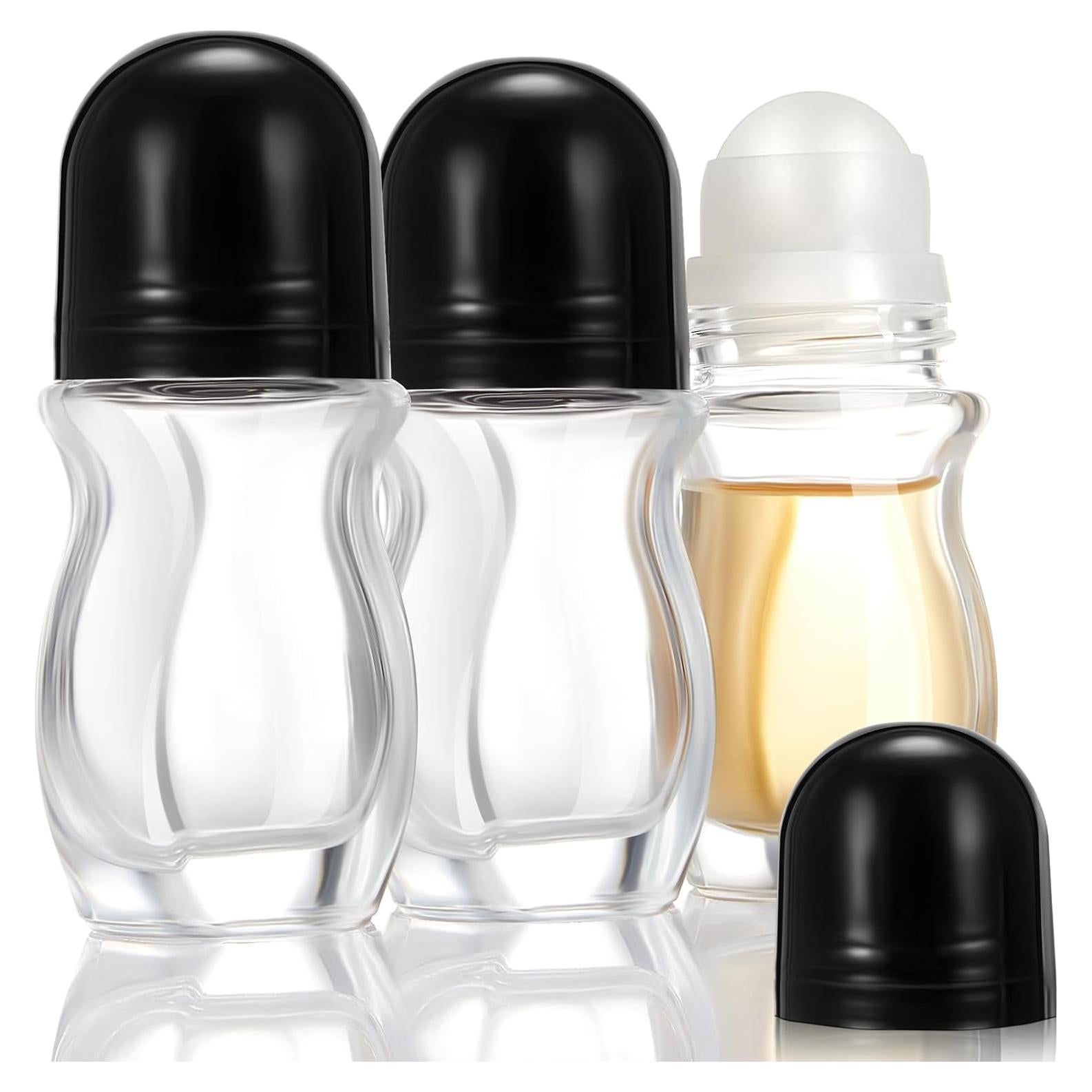 Tioncy 3 Botellas de Vidrio Vacías 30ml con Rodillo Desodorante