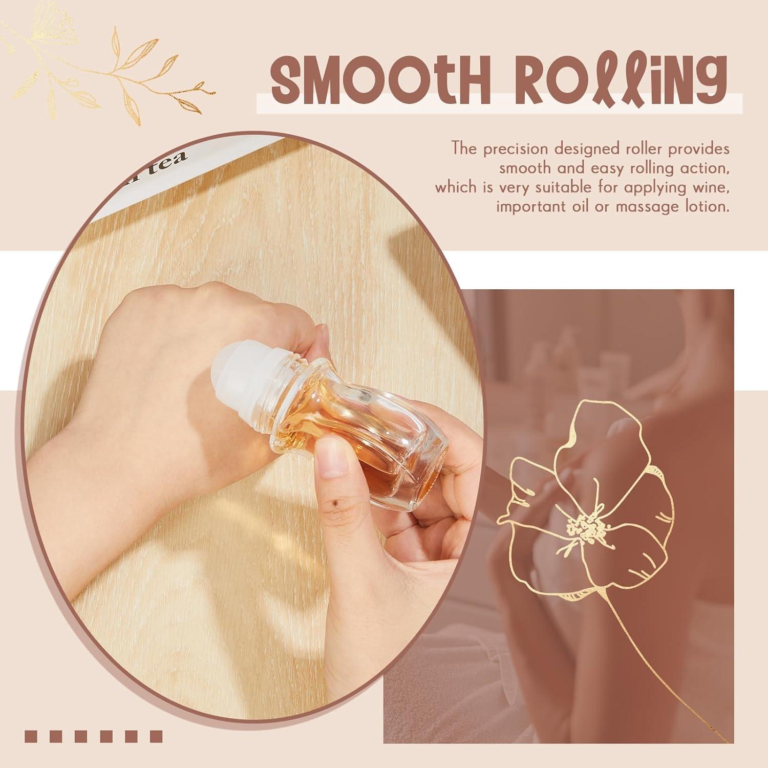 Tioncy 3 Botellas de Vidrio Vacías 30ml con Rodillo Desodorante