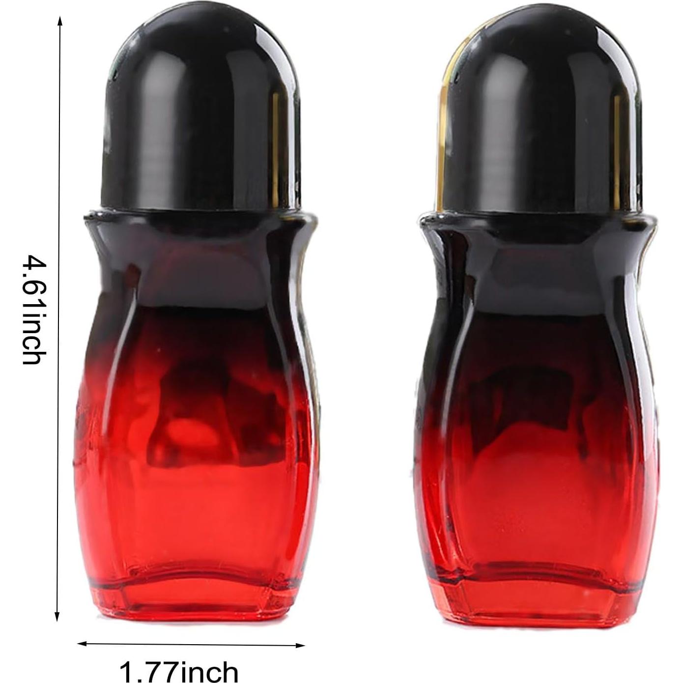 Pack de 2 Botellas de Vidrio Reutilizables 50ml con Rodillo