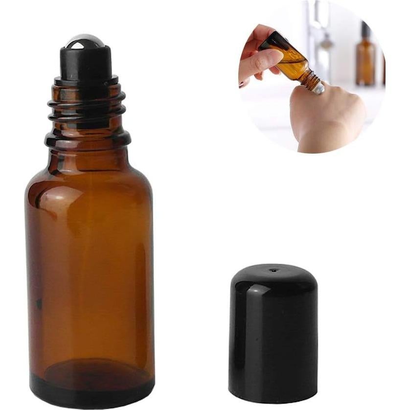 Set de 3 Botellas de Rodillo de Vidrio Ámbar 30ml Erioctry