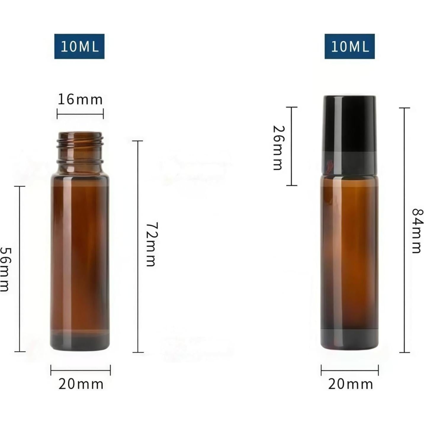 Botellas de Rodillo de Vidrio 10ml WsjiaboFux - 6 Pcs Rellenables