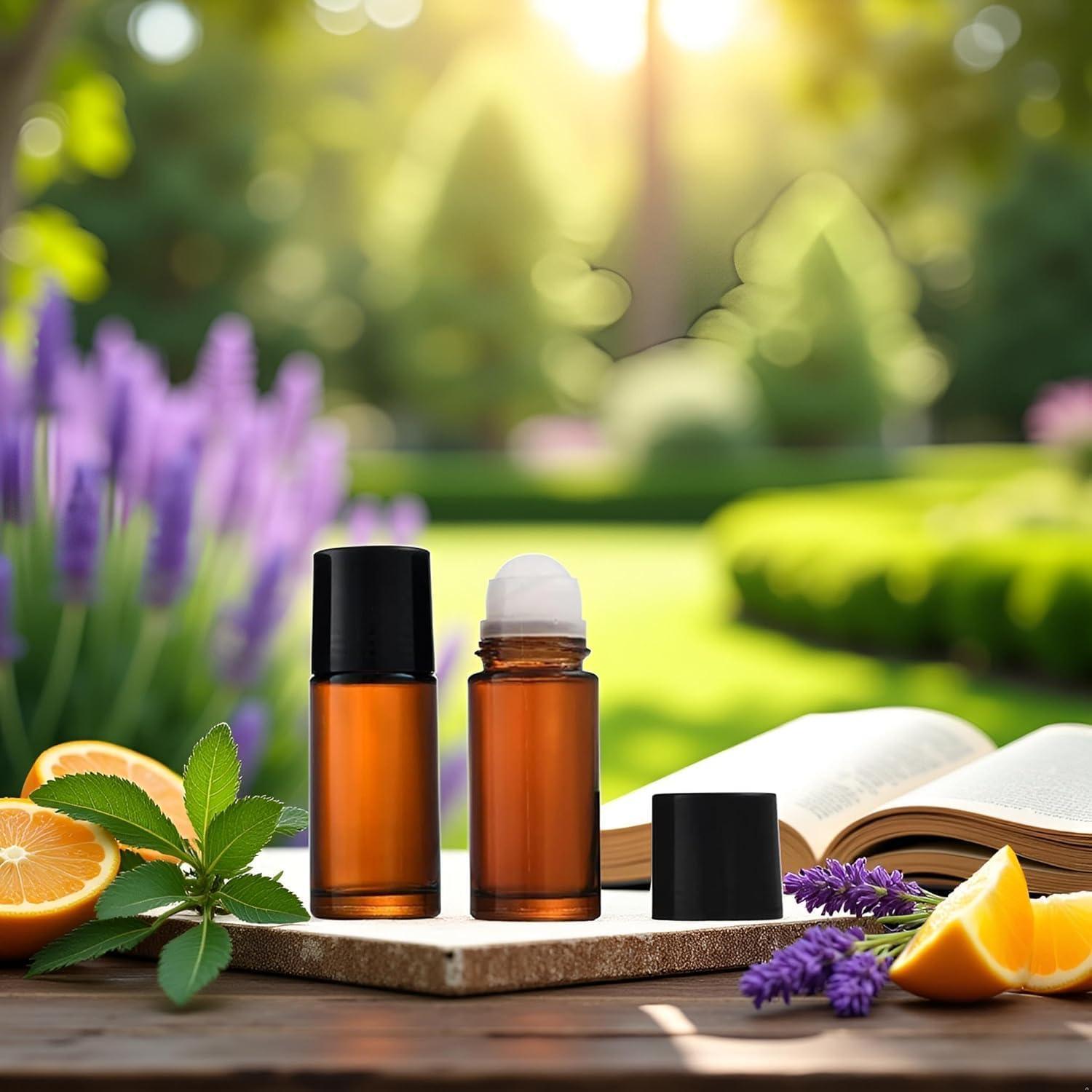 Set de 2 Botellas de Vidrio Marrón 30ml YuanHolumid para Aceites