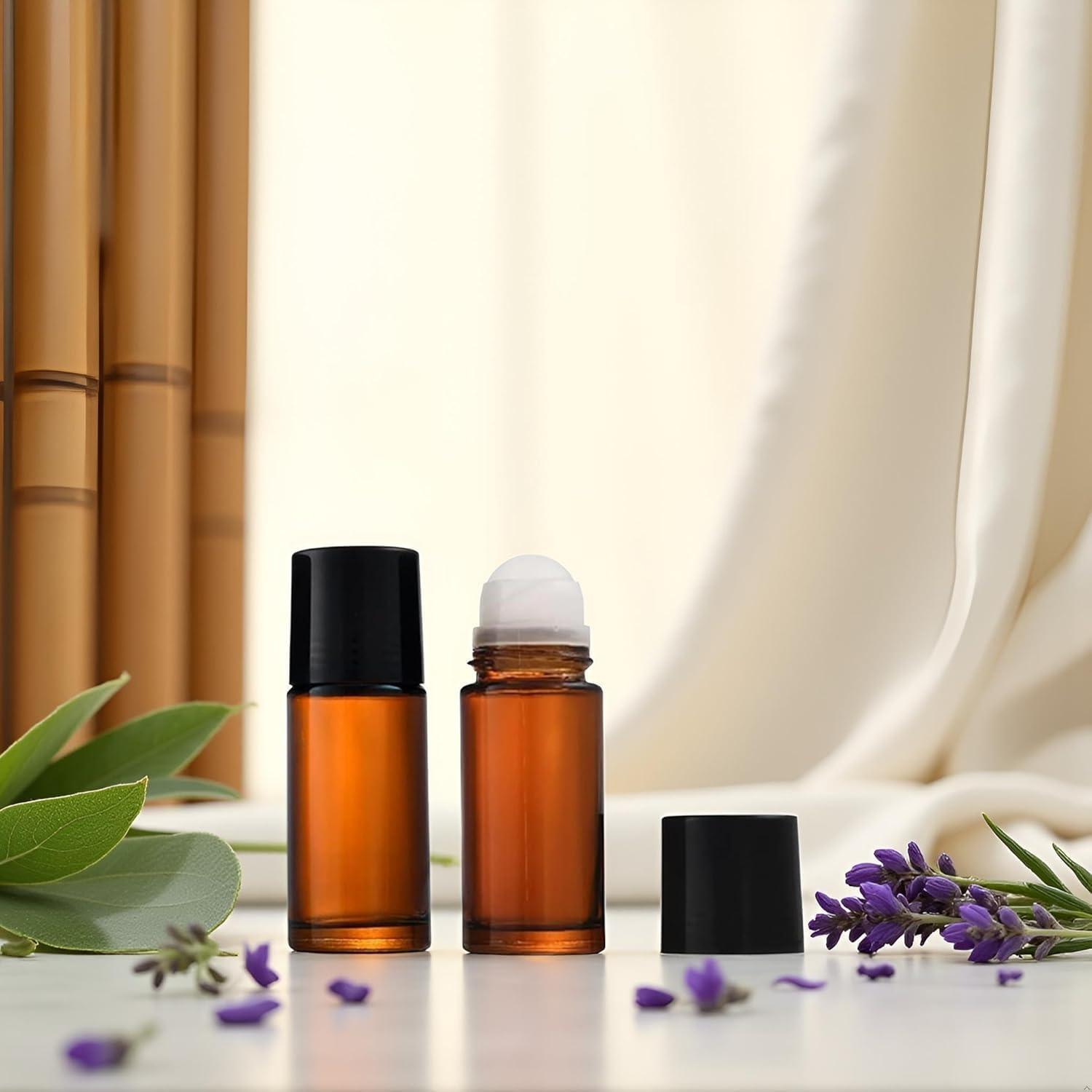 Set de 2 Botellas de Vidrio Marrón 30ml YuanHolumid para Aceites