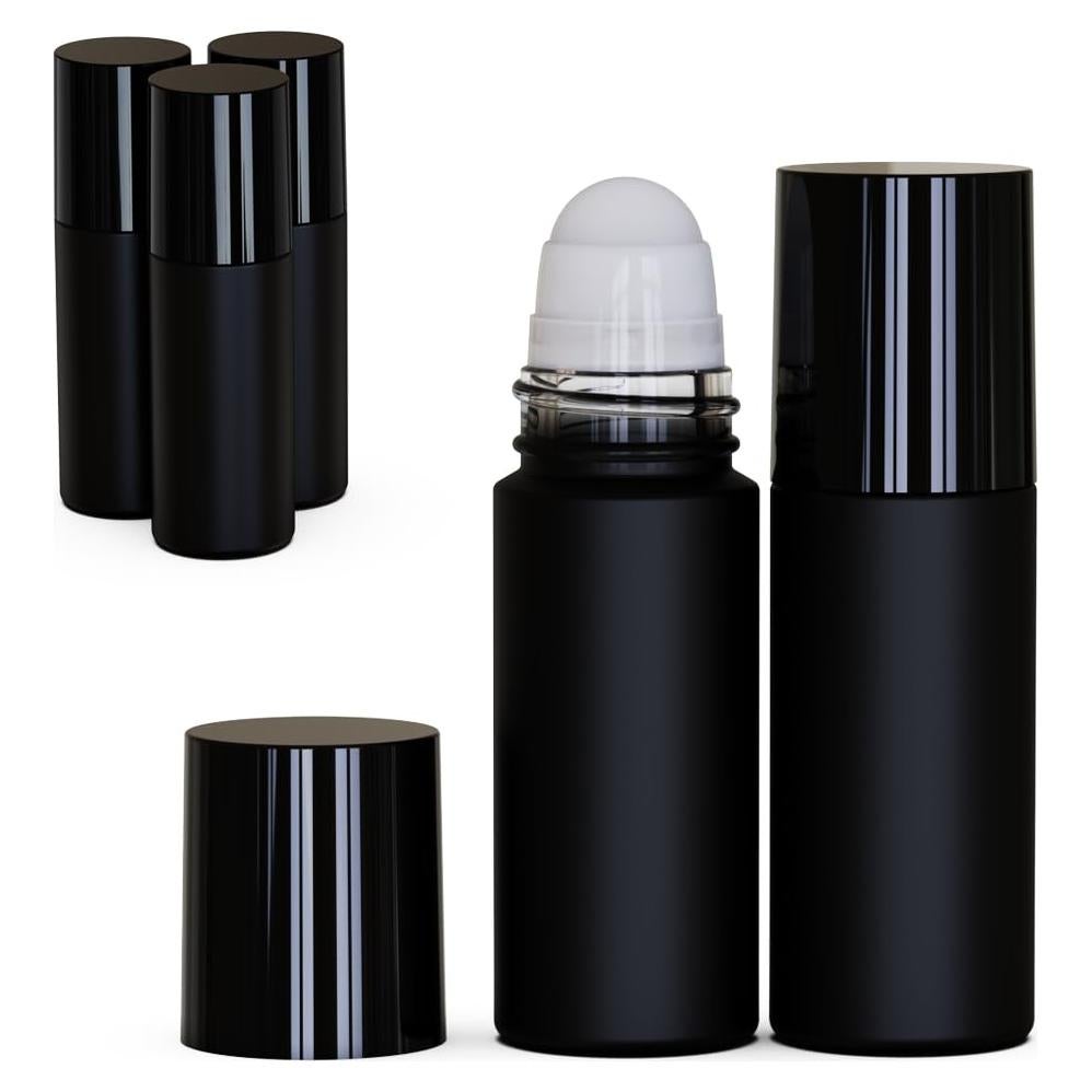 Set de 5 Botellas de Vidrio 30ml Negras Recargables Jagolain