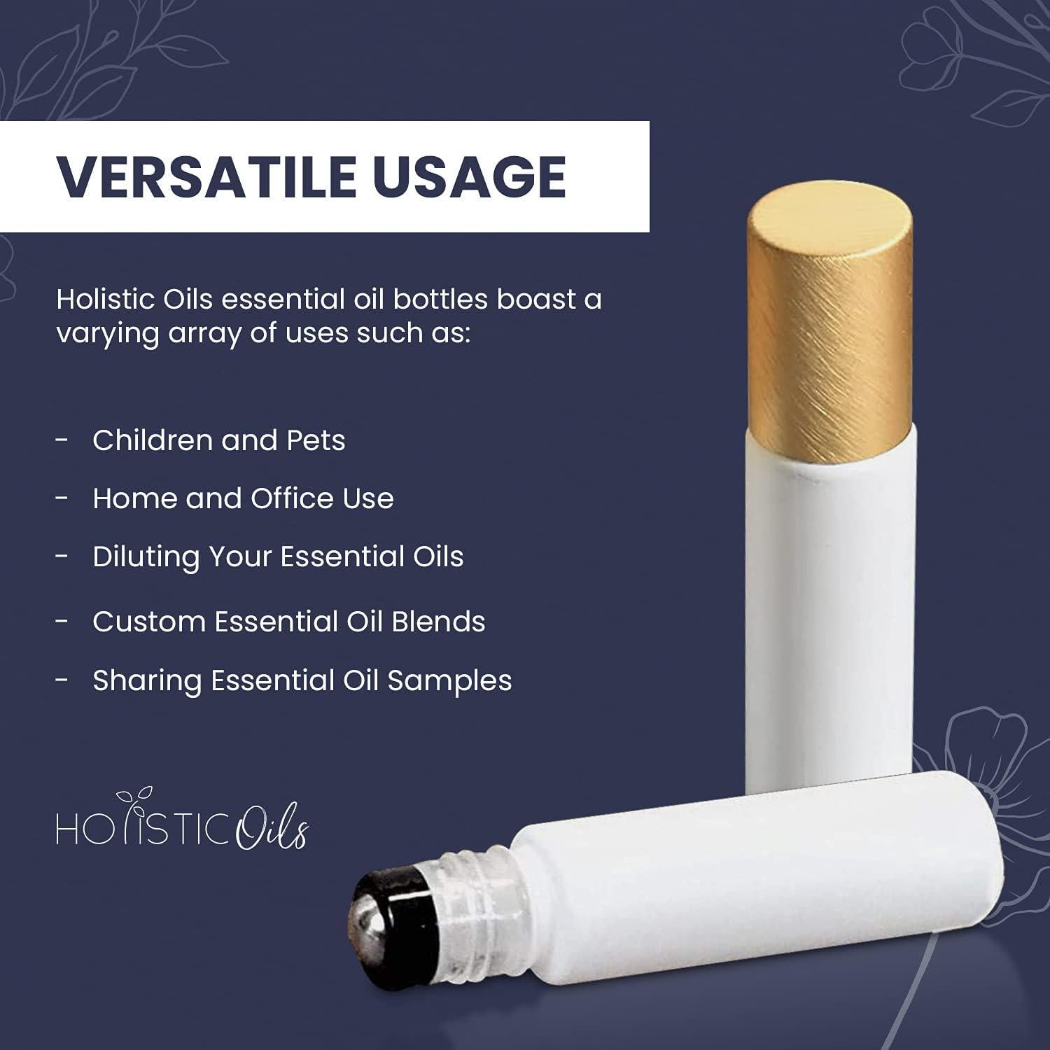 Paquete de 12 botellas de vidrio 10ml Aceites Holísticos con rodillo