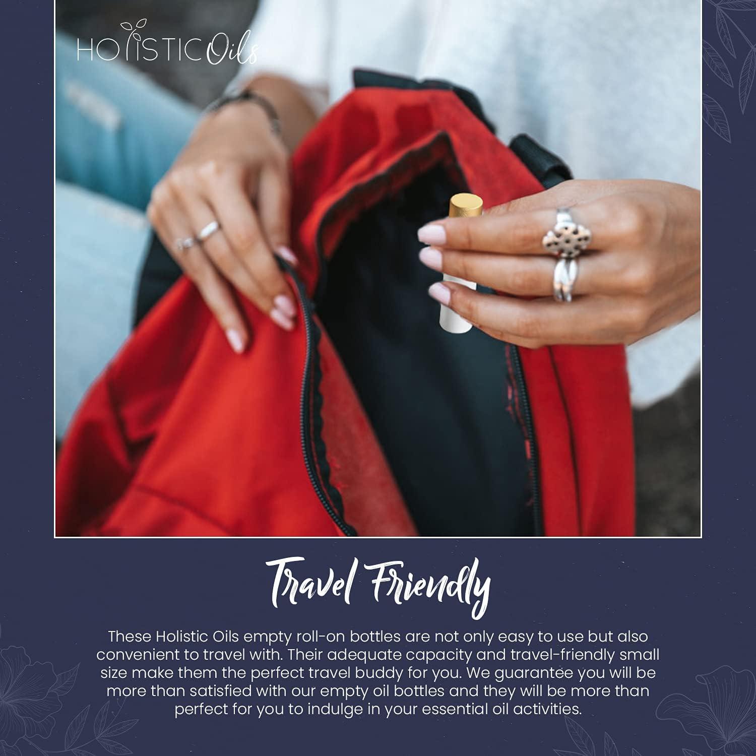 Paquete de 12 botellas de vidrio 10ml Aceites Holísticos con rodillo