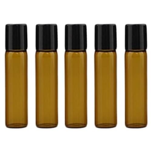 5 Botellas de Vidrio 5ml Roll On Marrón Rosojodg para Aceites