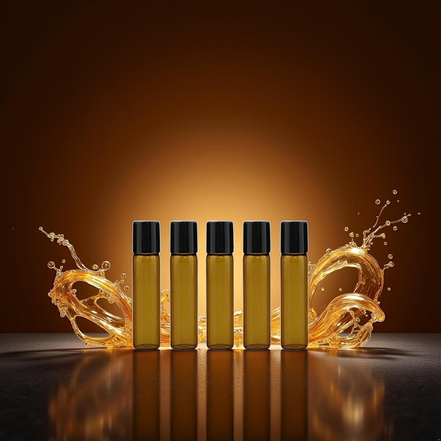 5 Botellas de Vidrio 5ml Roll On Marrón Rosojodg para Aceites