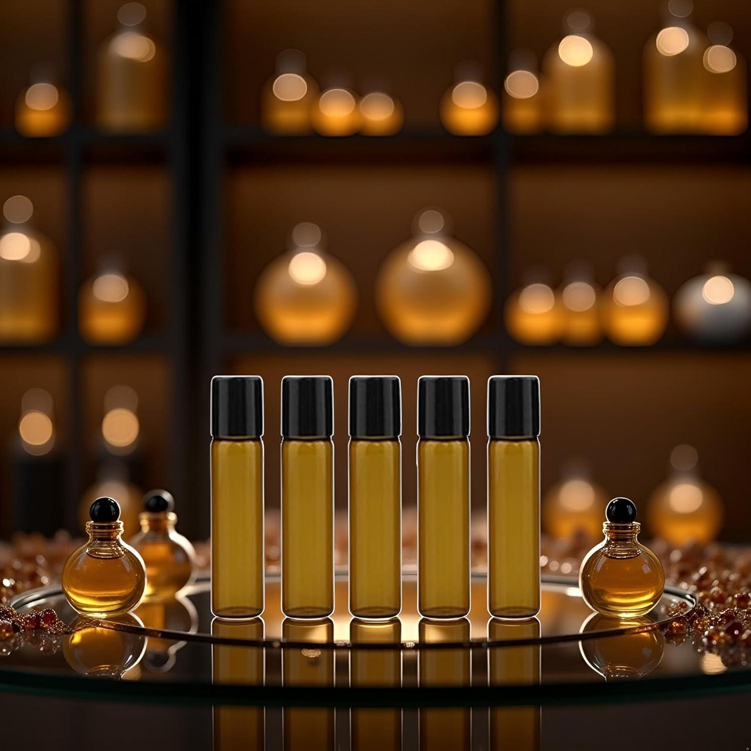 5 Botellas de Vidrio 5ml Roll On Marrón Rosojodg para Aceites