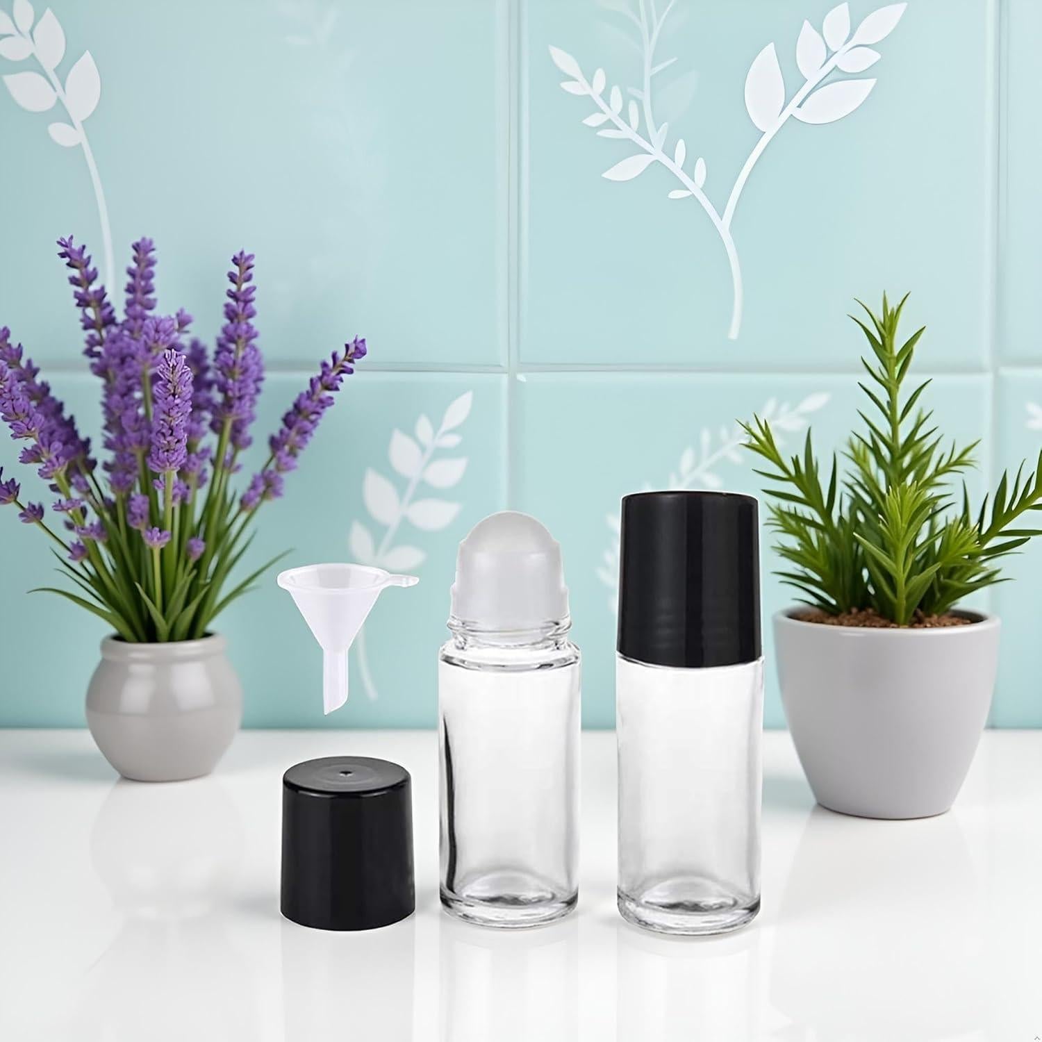 Botellas de Vidrio Esencial 30ML Pxiryanlow 2 Pcs Recargables