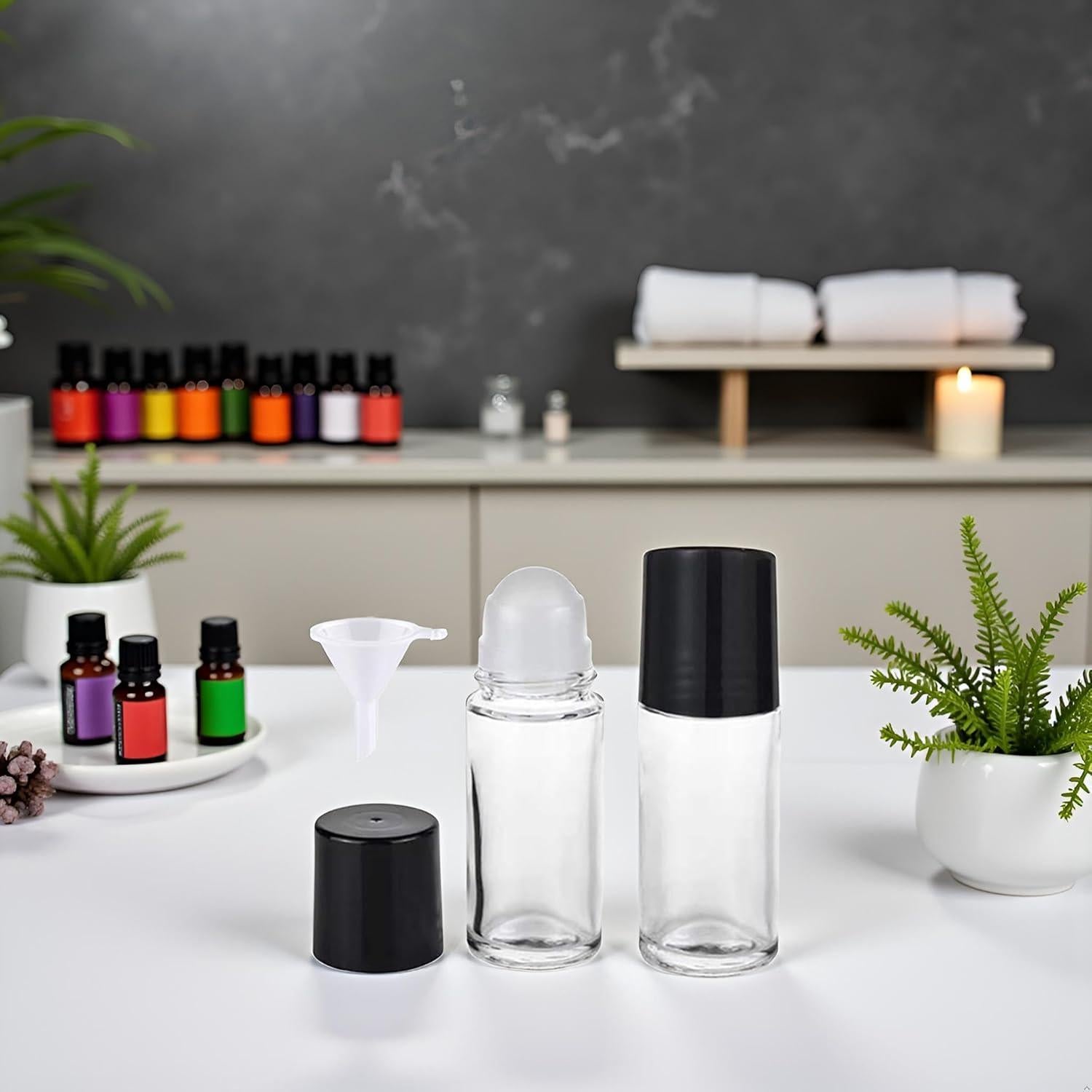 Botellas de Vidrio Esencial 30ML Pxiryanlow 2 Pcs Recargables