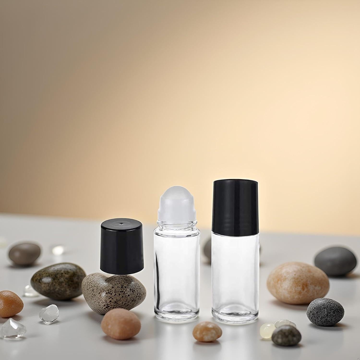 Set de 2 Botellas Roller de Vidrio 30ml Galepromot Negras