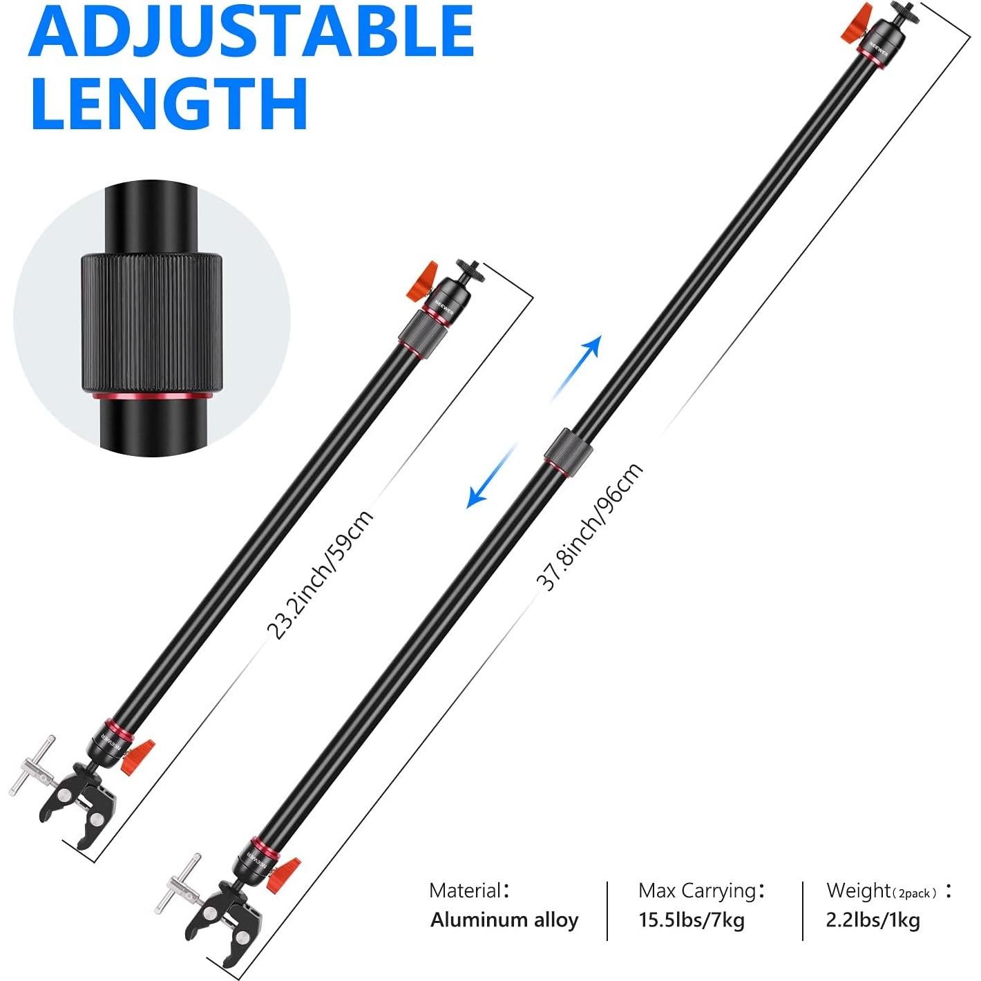 Brazo de Soporte Ajustable Neewer para Deslizador de Cámara 2 Unidades