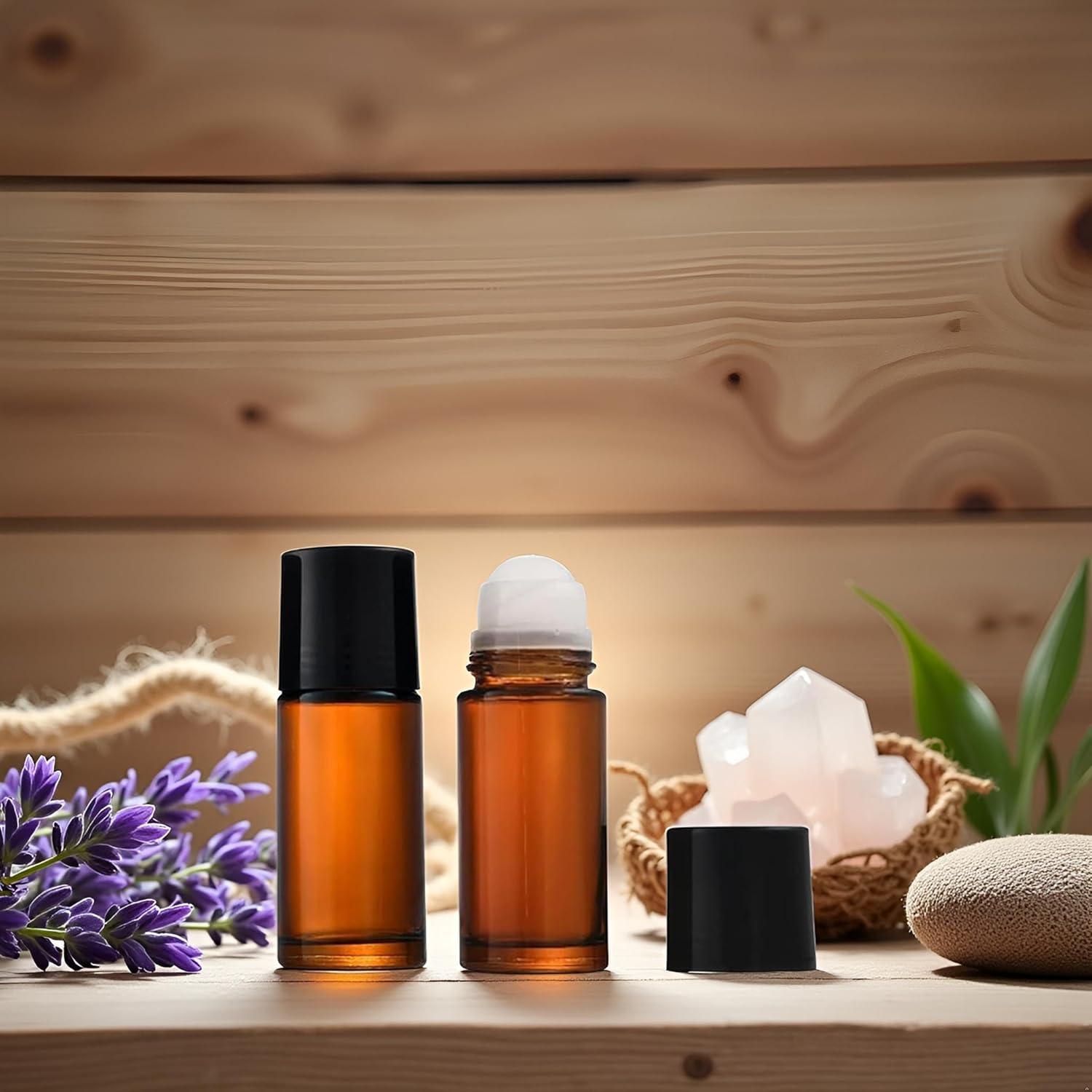 2 Botellas de Vidrio Marrón 30ml con Rodillo Galepromot