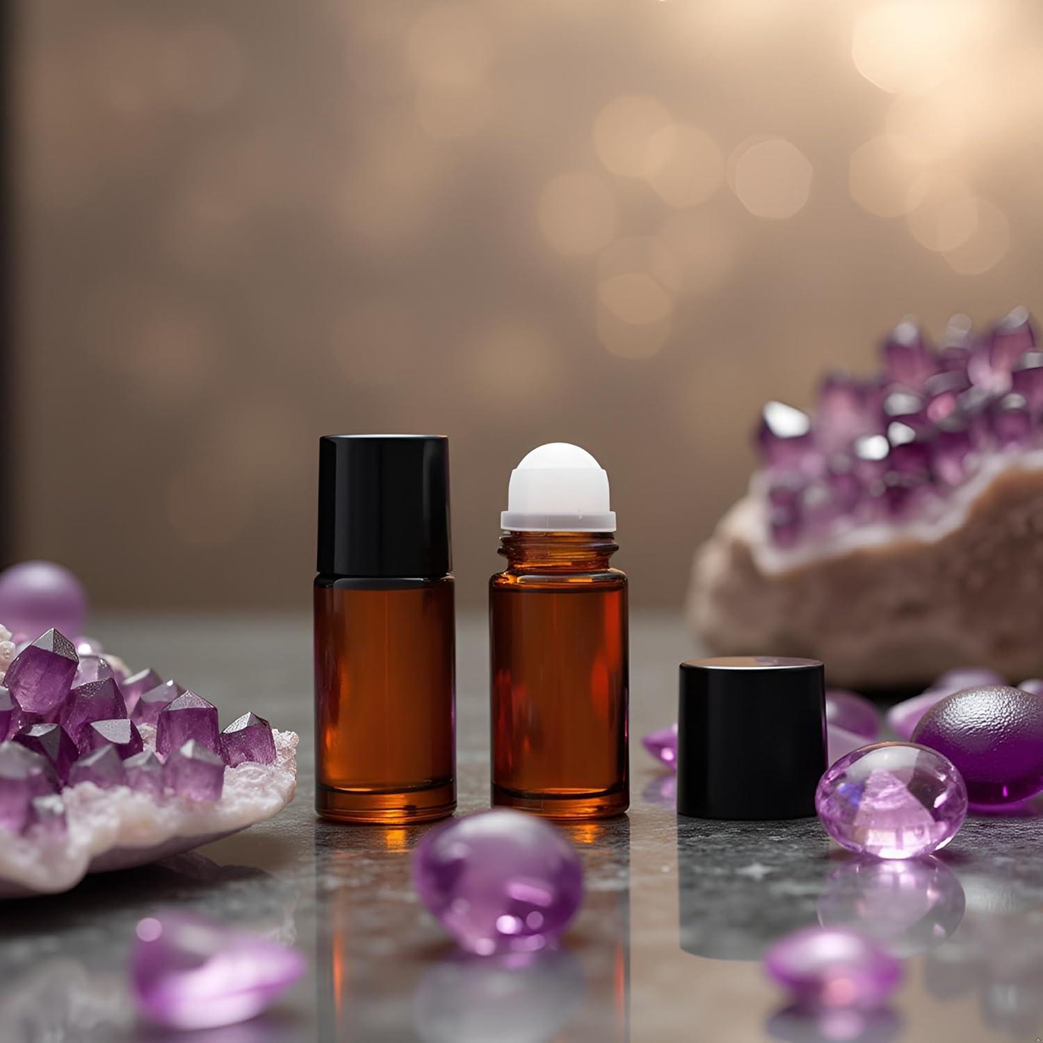 2 Botellas de Vidrio Marrón 30ml con Rodillo Galepromot