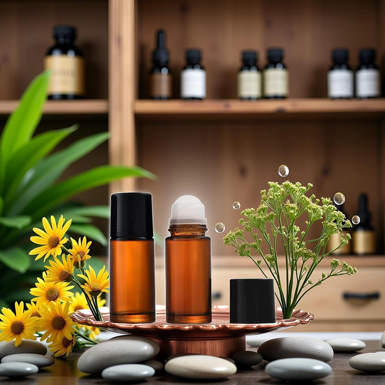 2 Botellas de Vidrio Marrón 30ml con Rodillo Galepromot