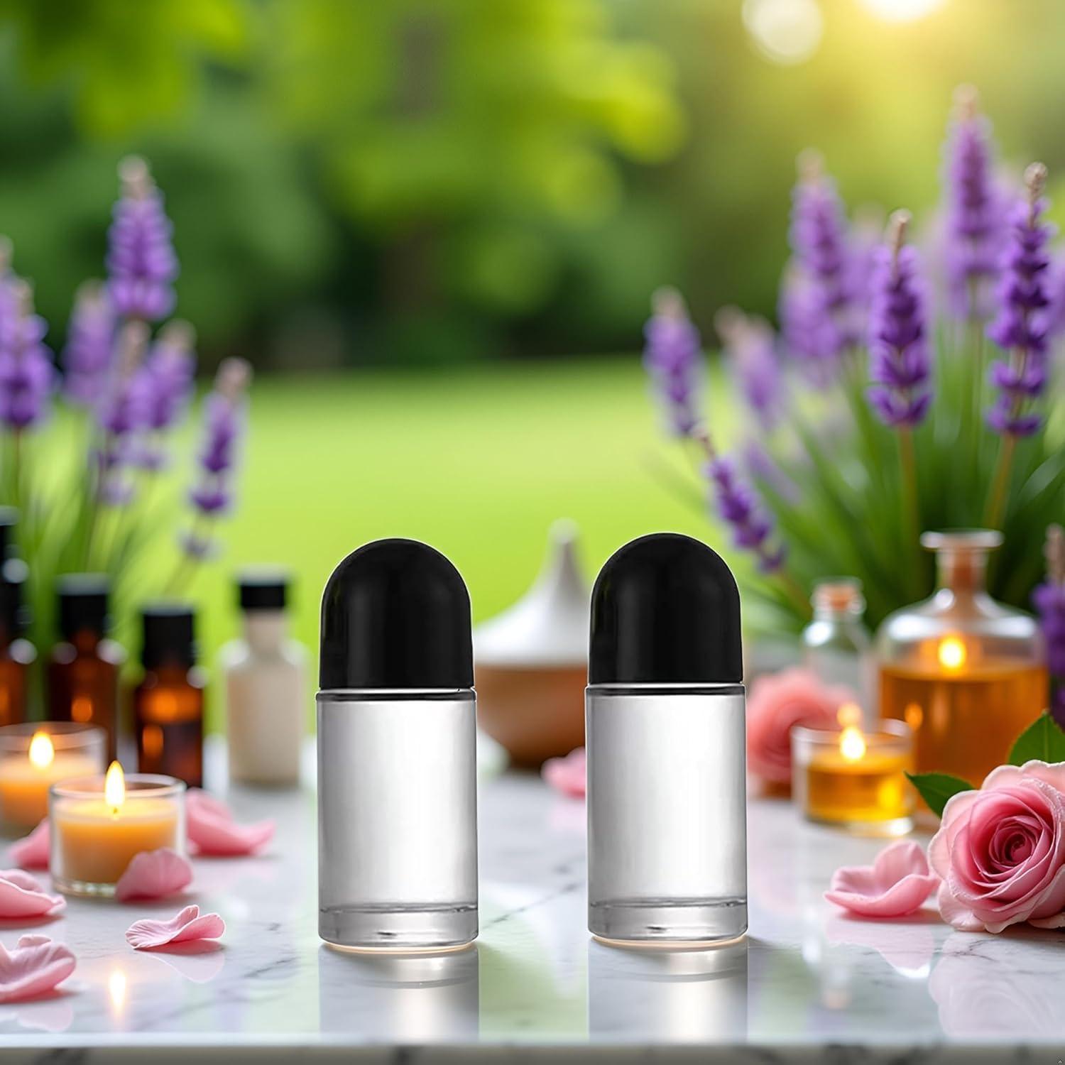 Juego de 2 Botellas de Vidrio 50ml Tnyvm con Rodillo