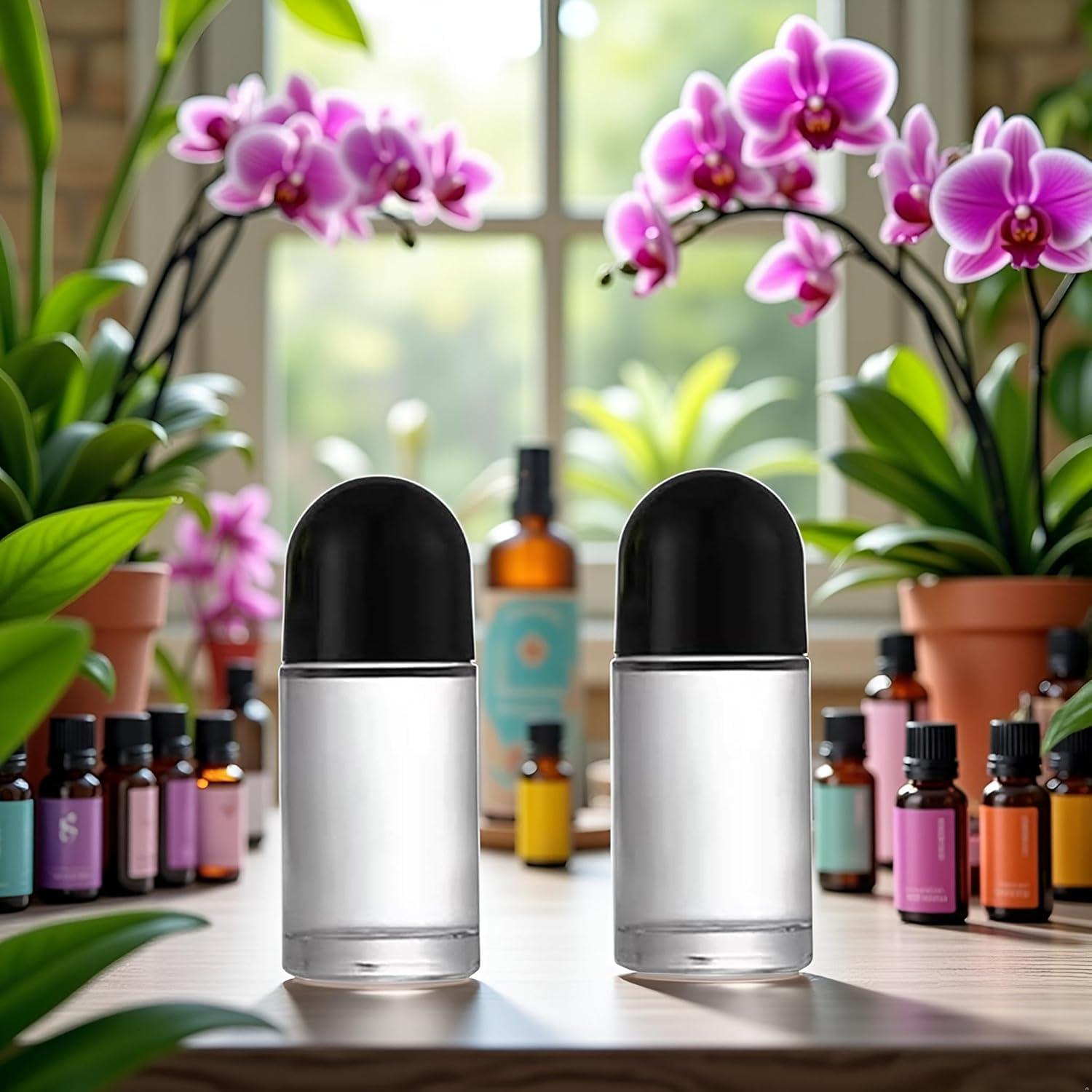 Juego de 2 Botellas de Vidrio 50ml Tnyvm con Rodillo