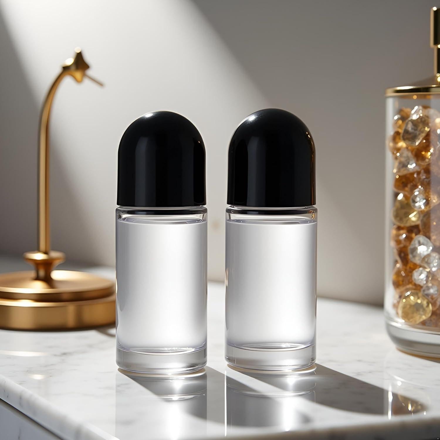 Juego de 2 Botellas de Vidrio 50ml Tnyvm con Rodillo