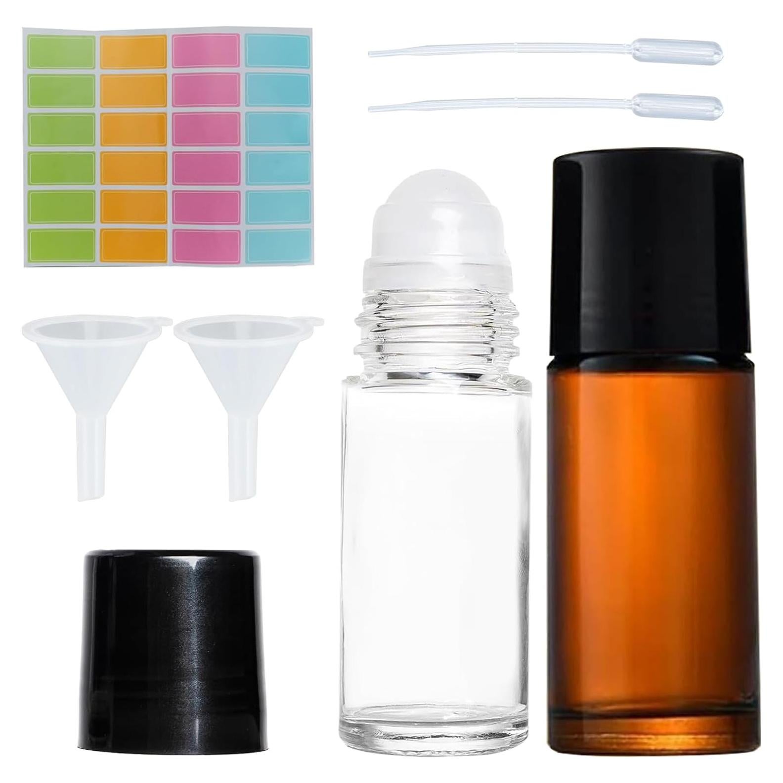 2 Botellas de Rodillo de Aceite Esencial IEMIEBSHA 50ml Vidrio