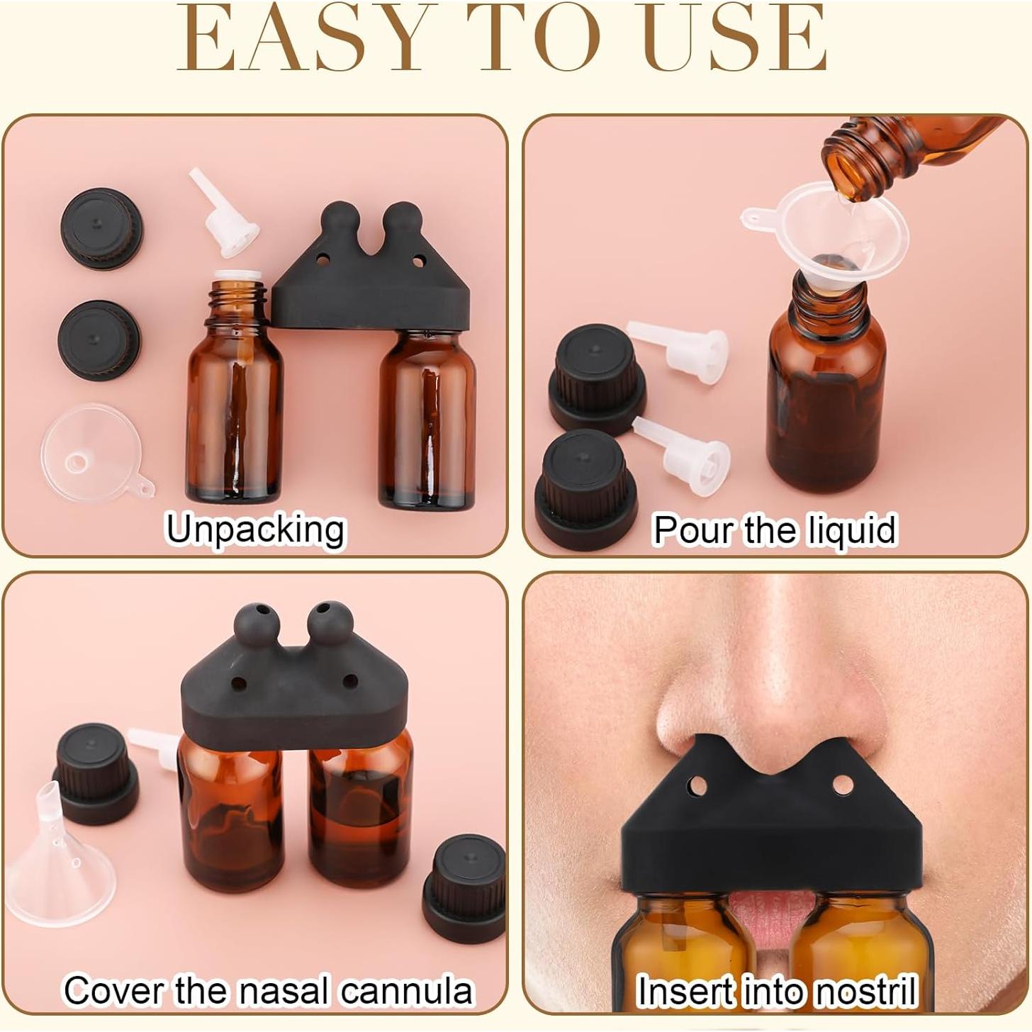 Inhalador de Aceite Esencial Chunful Doble 6x9cm a Prueba de Fugas