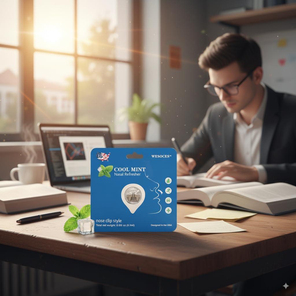 Clip Nasal Refrescante WESOCES con Aceite de Menta - 2 Pack
