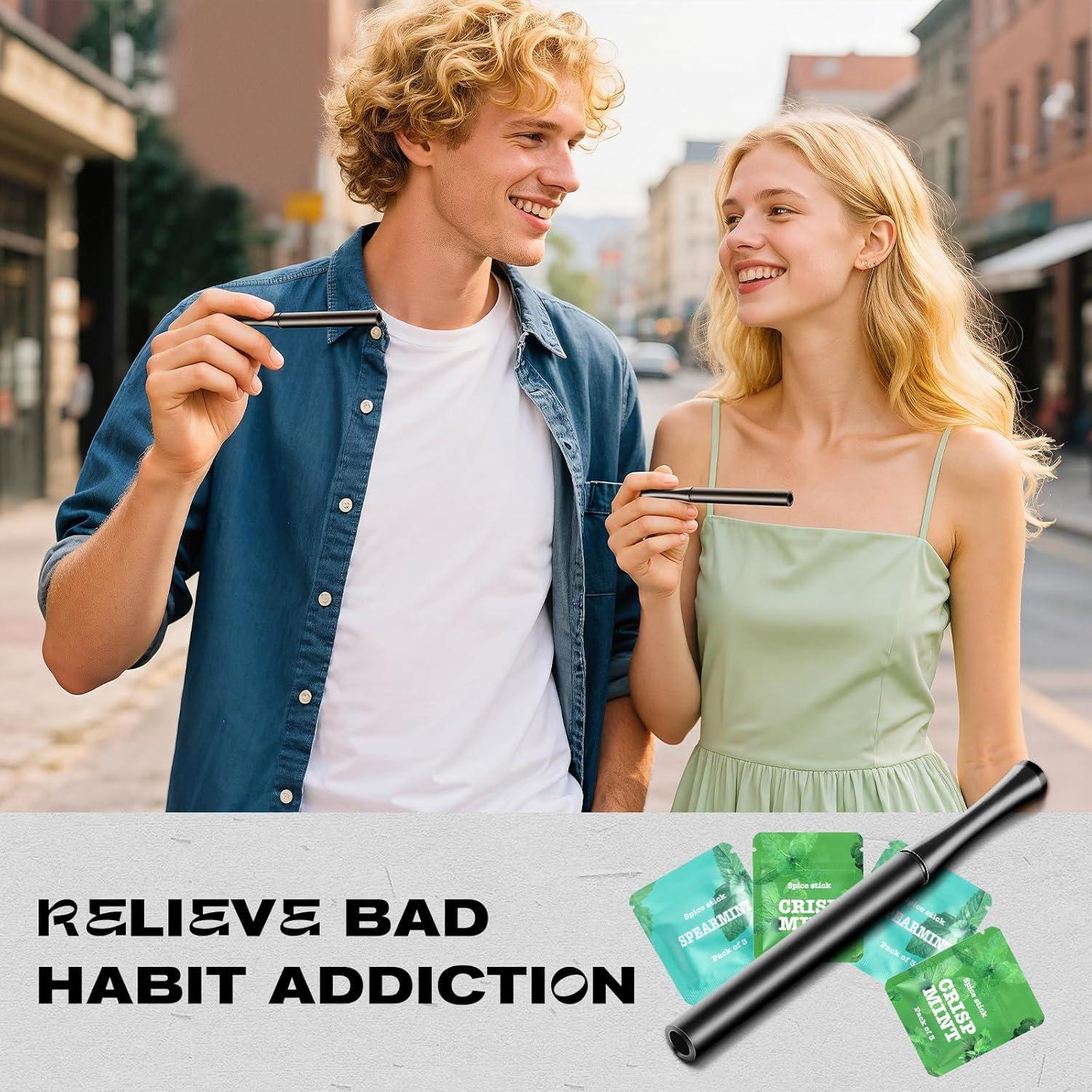 Inhalador Quit Boderi Acero Inoxidable con 4 Núcleos Menta