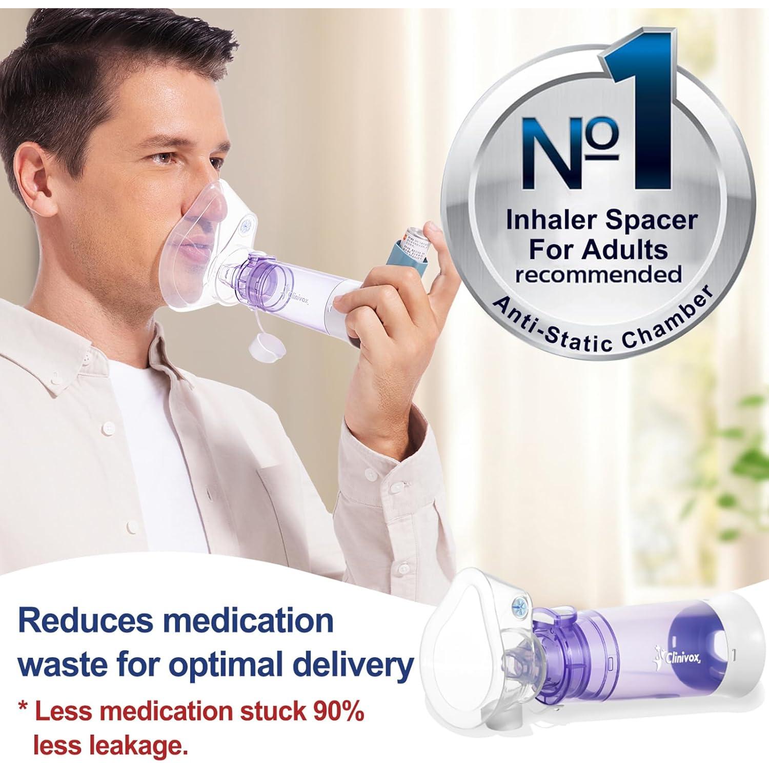 Espaciador para Inhalador Clinivox con Máscara de Silicona