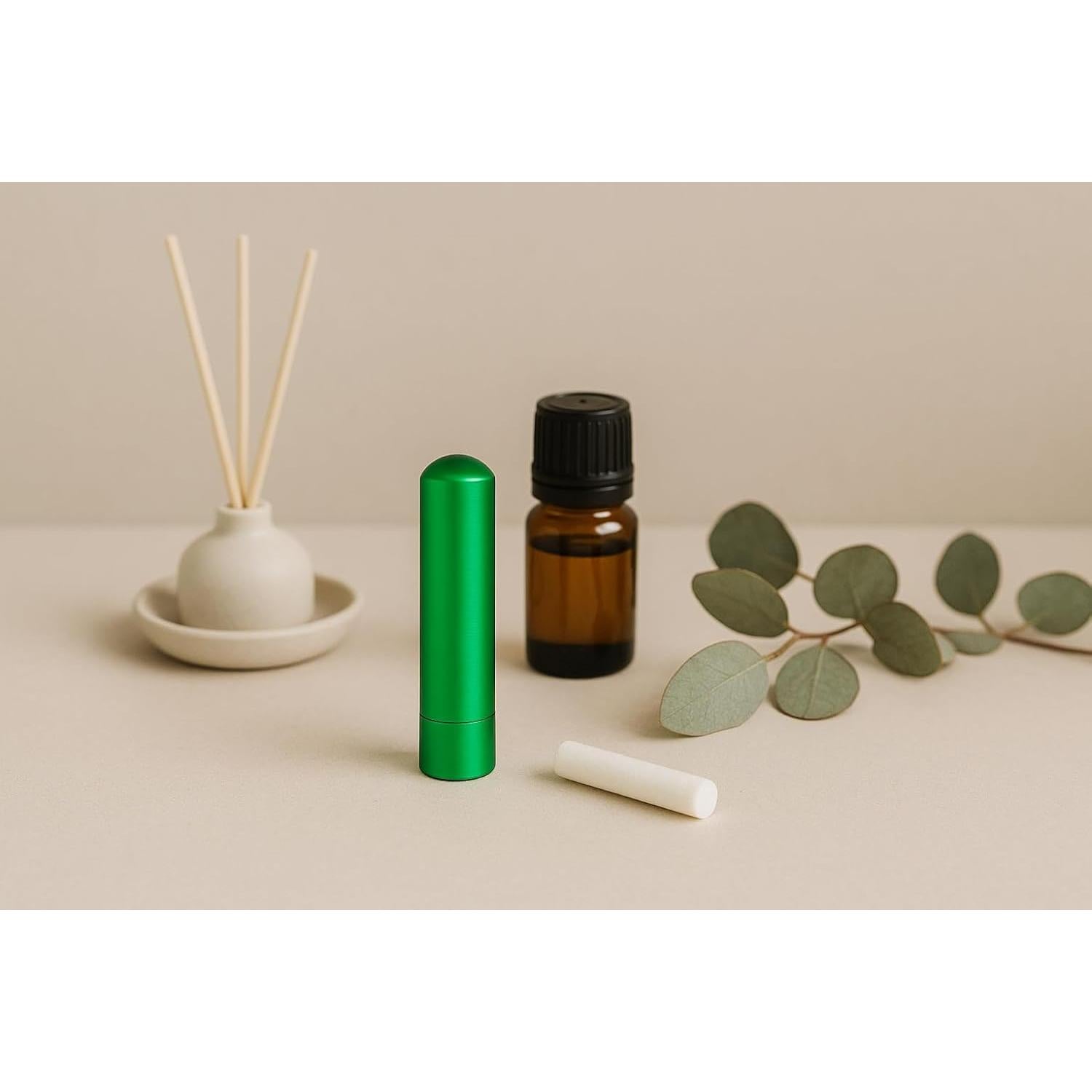 Inhalador Nasal Hwa Essentials de Aluminio Verde Oscuro - Aromaterapia