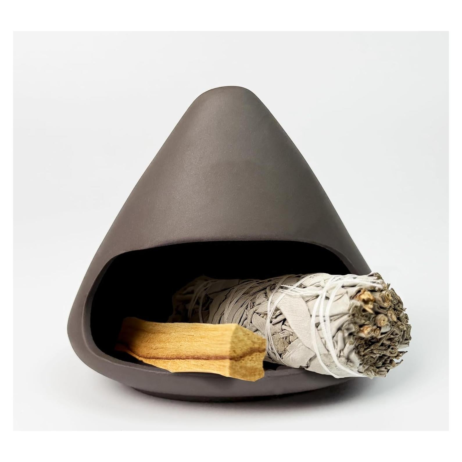 Maceta de Arcilla Natural SEEYAURO - Mini Chimenea Incienso Negro