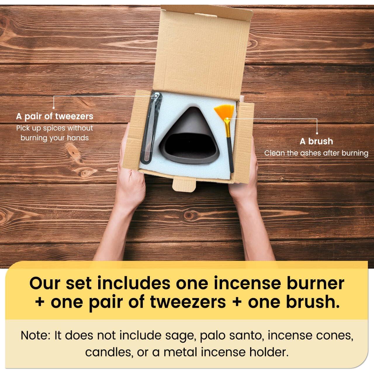 Maceta de Arcilla Natural SEEYAURO - Mini Chimenea Incienso Negro