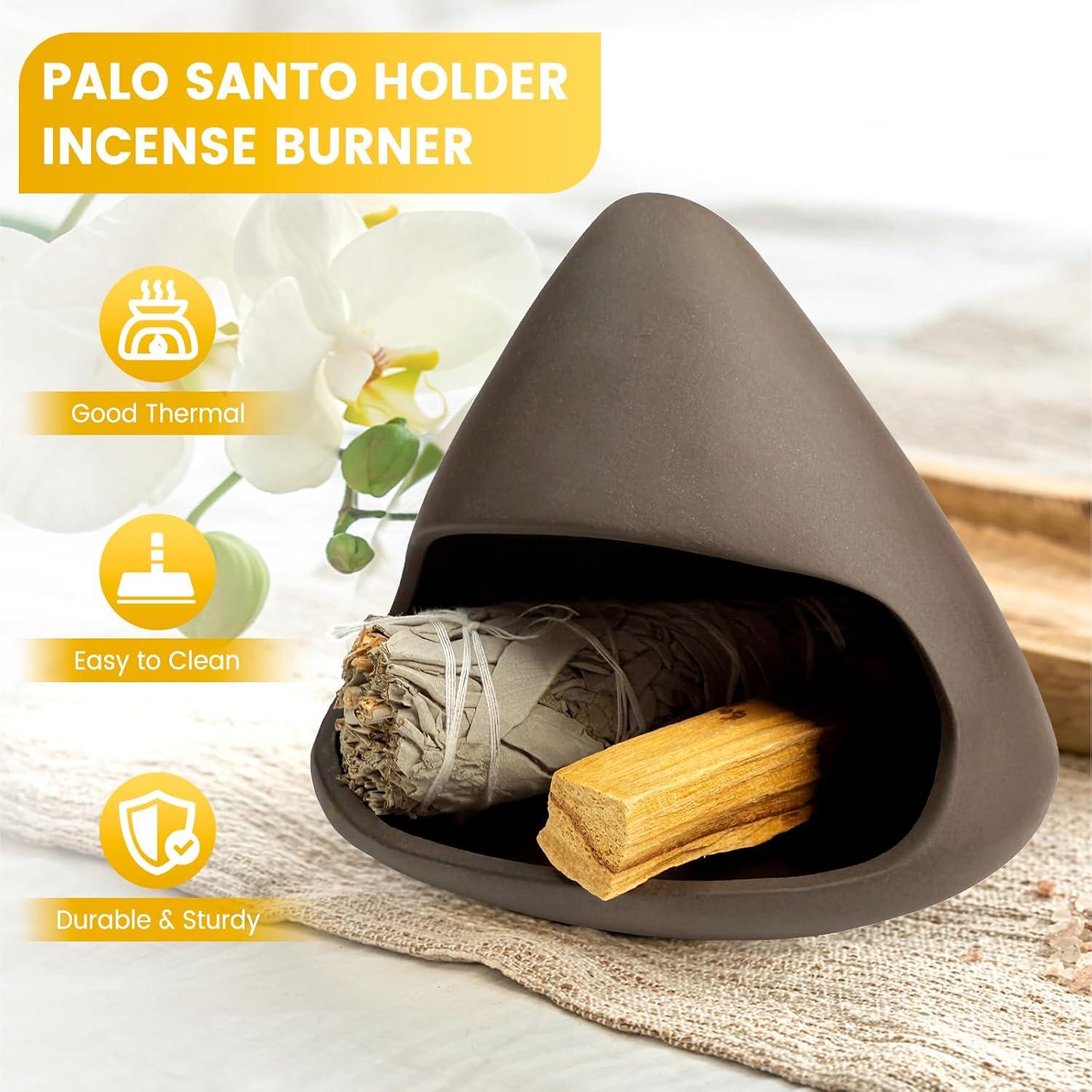 Maceta de Arcilla Natural SEEYAURO - Mini Chimenea Incienso Negro