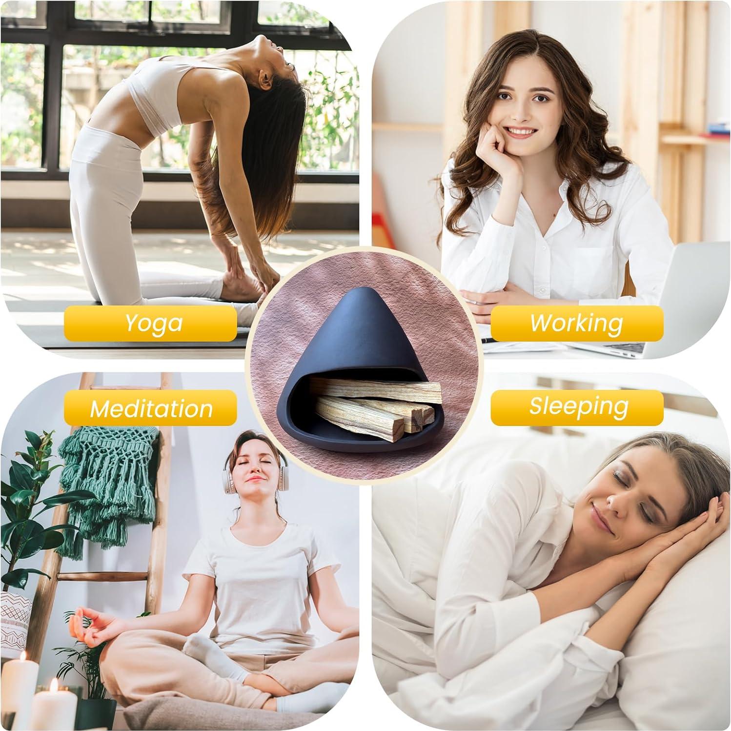 Maceta de Arcilla Natural SEEYAURO - Mini Chimenea Incienso Negro