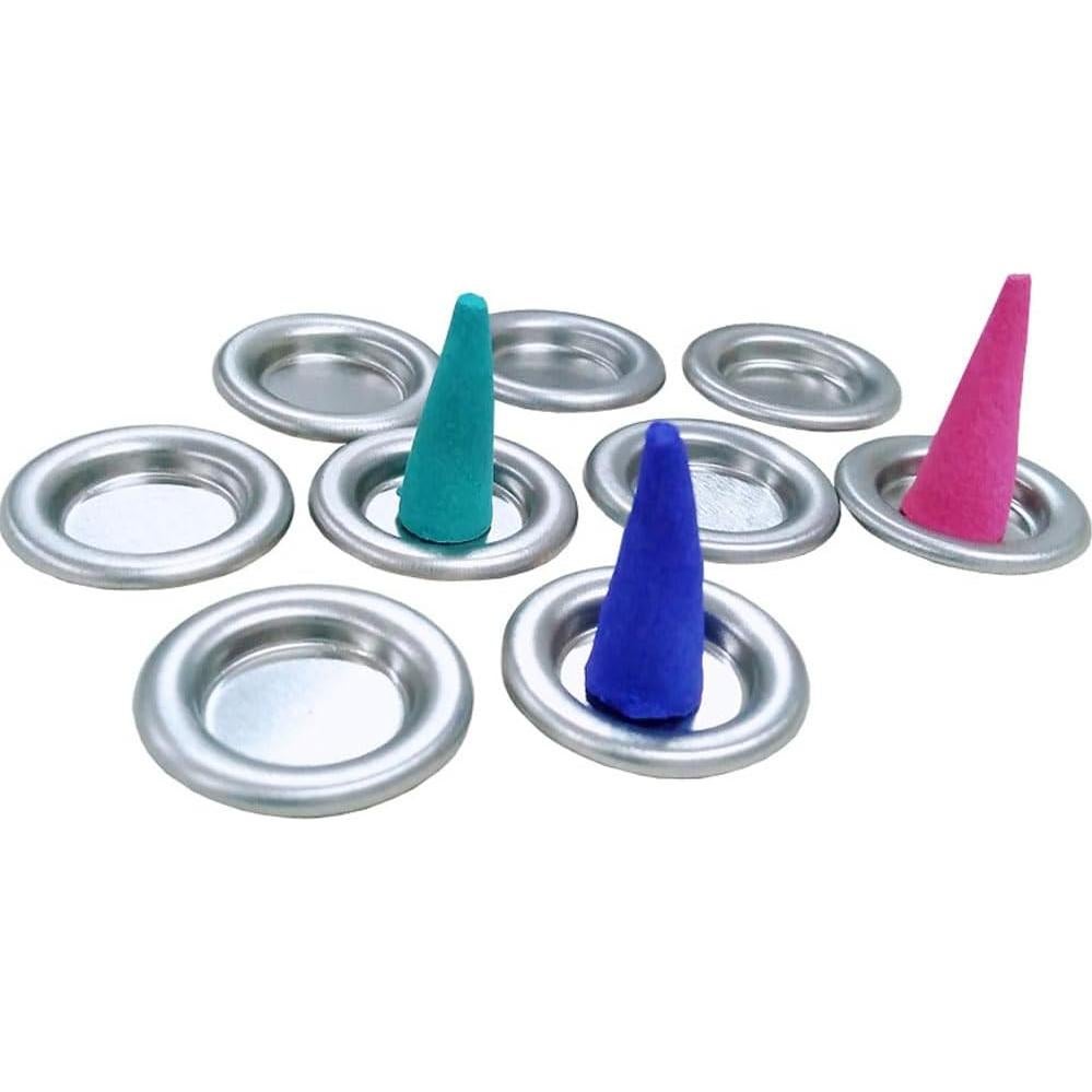 50 Soportes de Incienso de Metal Luzen Plata Redondos 3cm