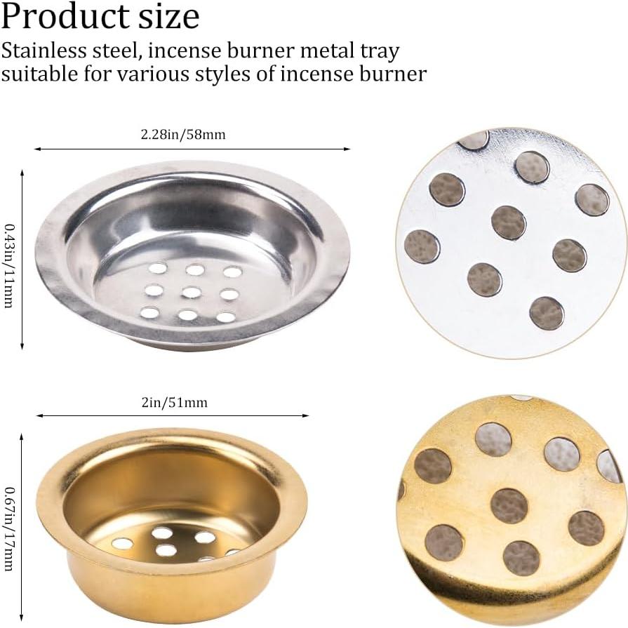 4 Piezas Soporte de Carbón Incienso Comidox Oro Redondo