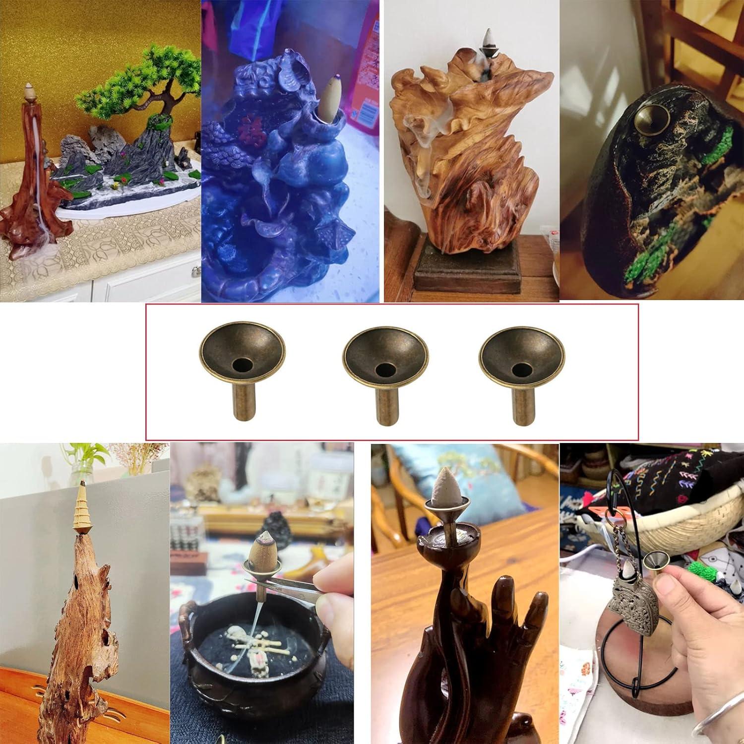 Soporte de Incienso NentMent 6 Piezas Metal Cónico Estable