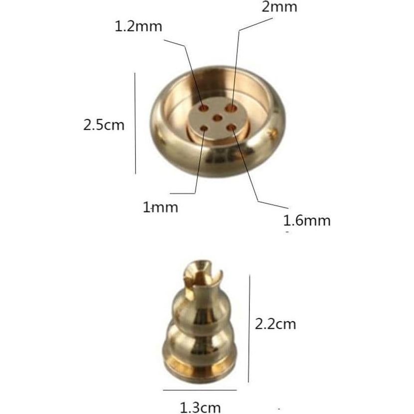 4 Soportes de Incienso de Latón Kopida, Diseño Calabaza 5 Agujeros