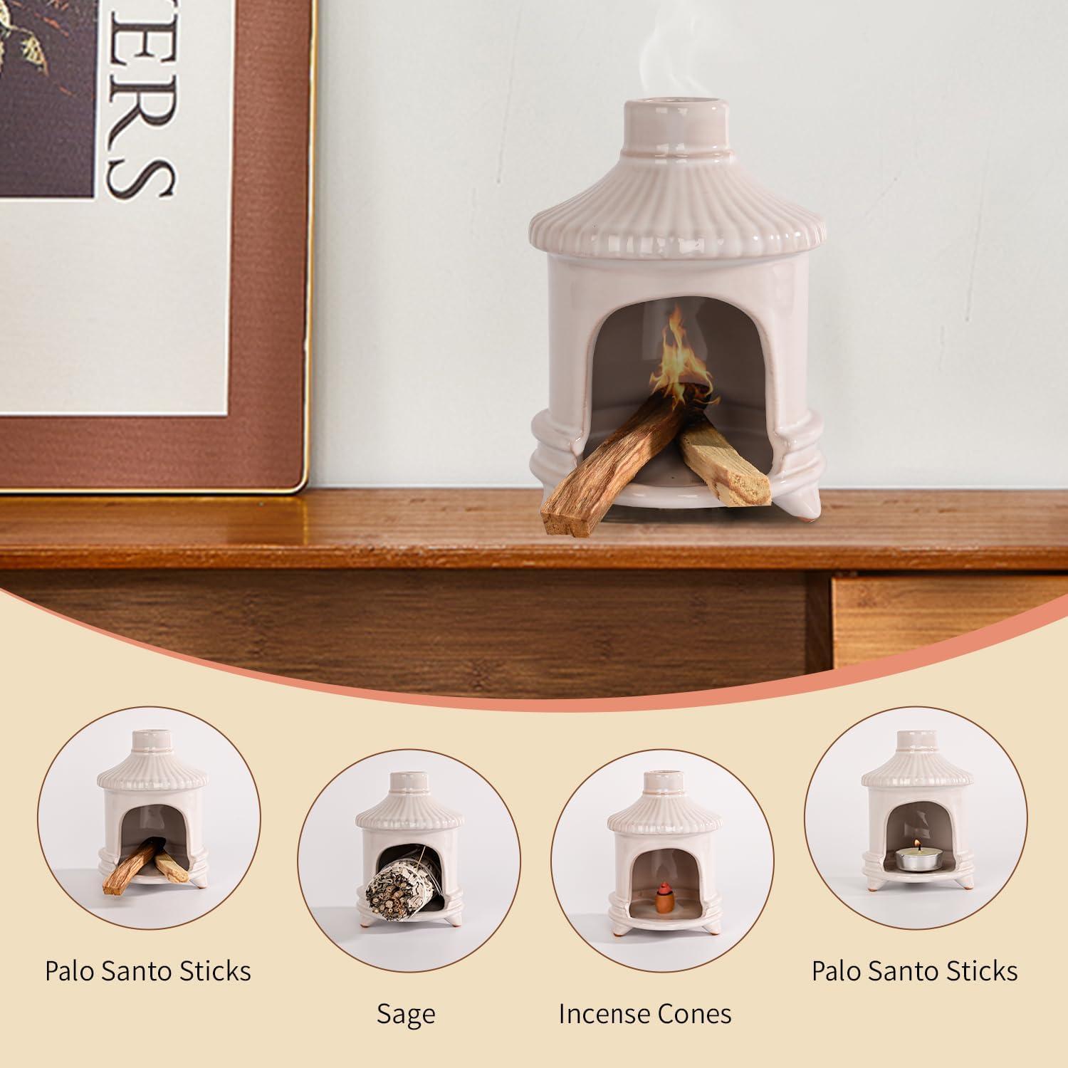 Soporte de Palo Santo Belsea Cerámica Blanca para Incienso