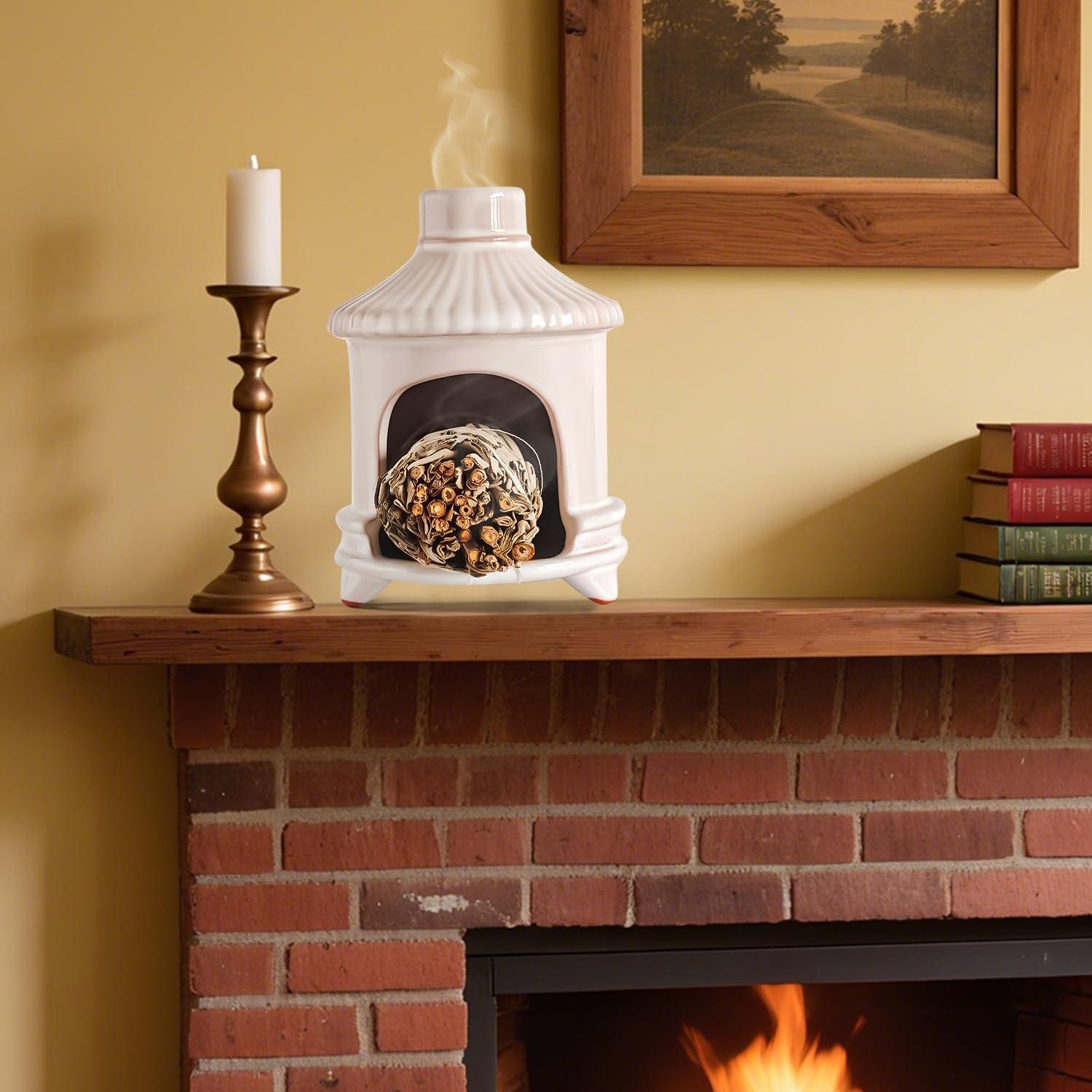 Soporte de Palo Santo Belsea Cerámica Blanca para Incienso